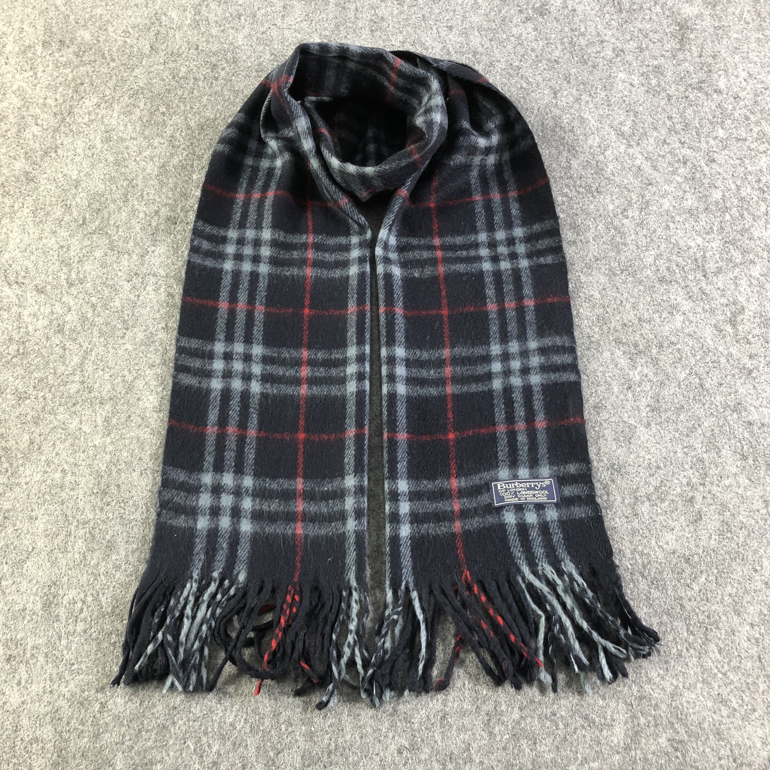 Burberry Burberrys Blue Nova Check Wool Scarf Muffler V1592 Size ONE SIZE - 1 Thumbnail