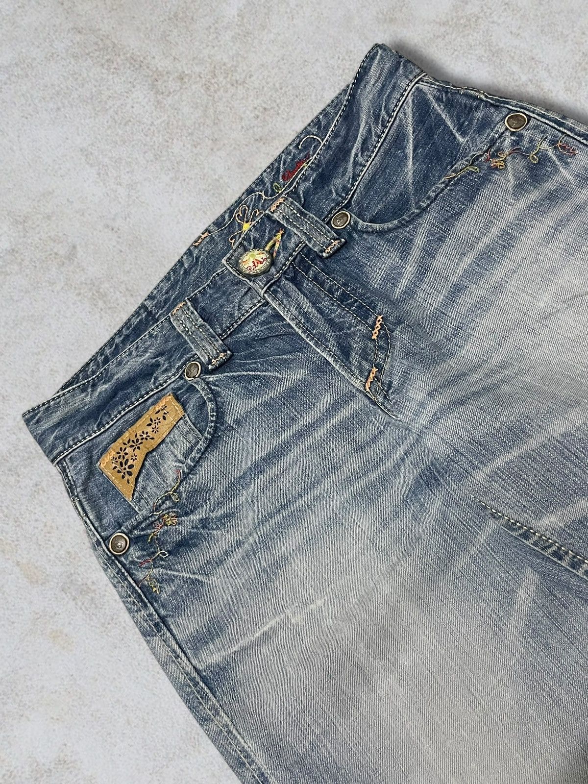 Edwin Vintage Edwin Blue Trip Tripping Multicolour Liner Wash Jean Size 31" - 8 Thumbnail