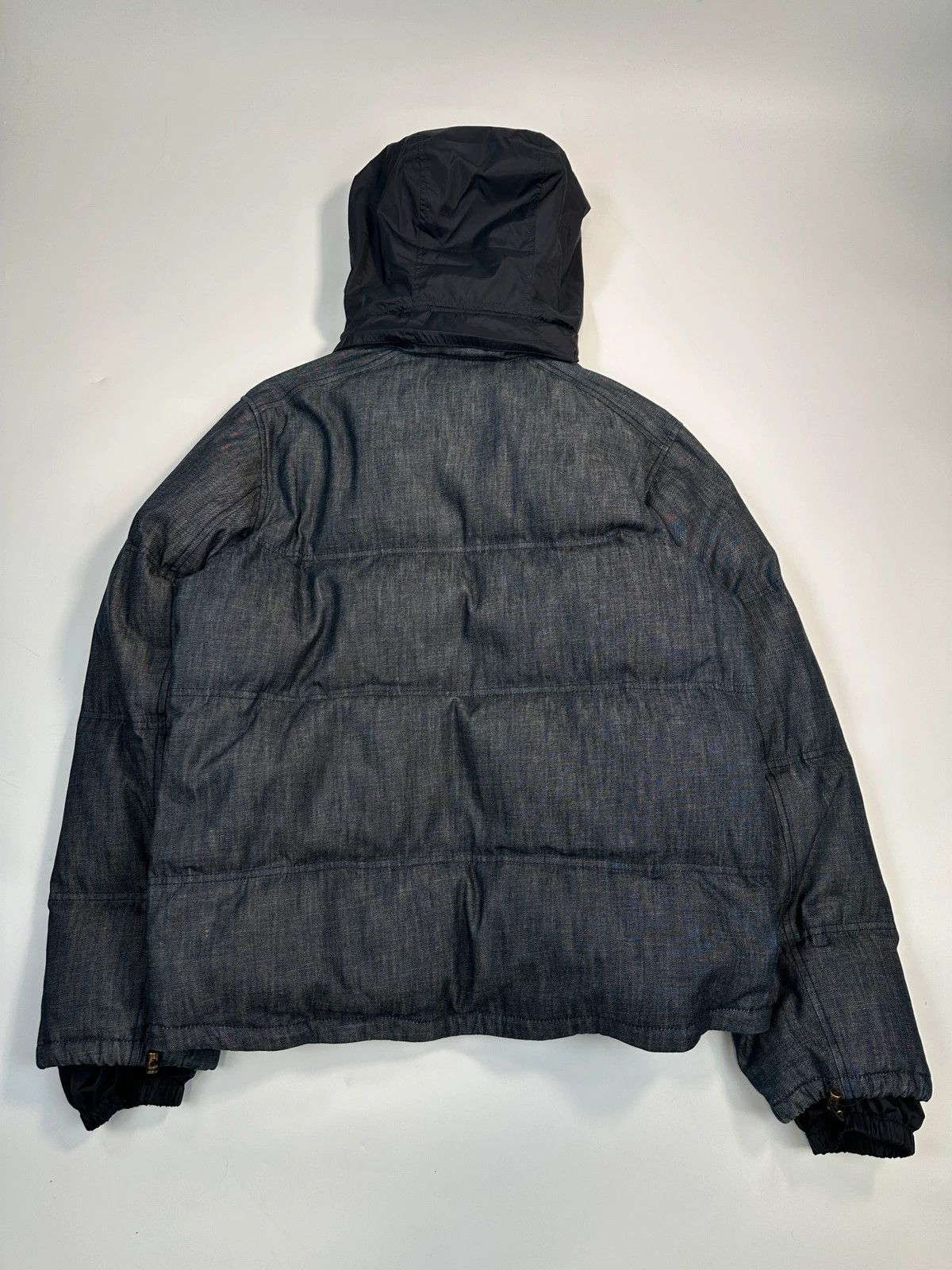 Prada Prada Sport FW04 Denim Blue Hybrid Down Puffer Hooded Jacket Size US L / EU 52-54 / 3 - 5 Thumbnail