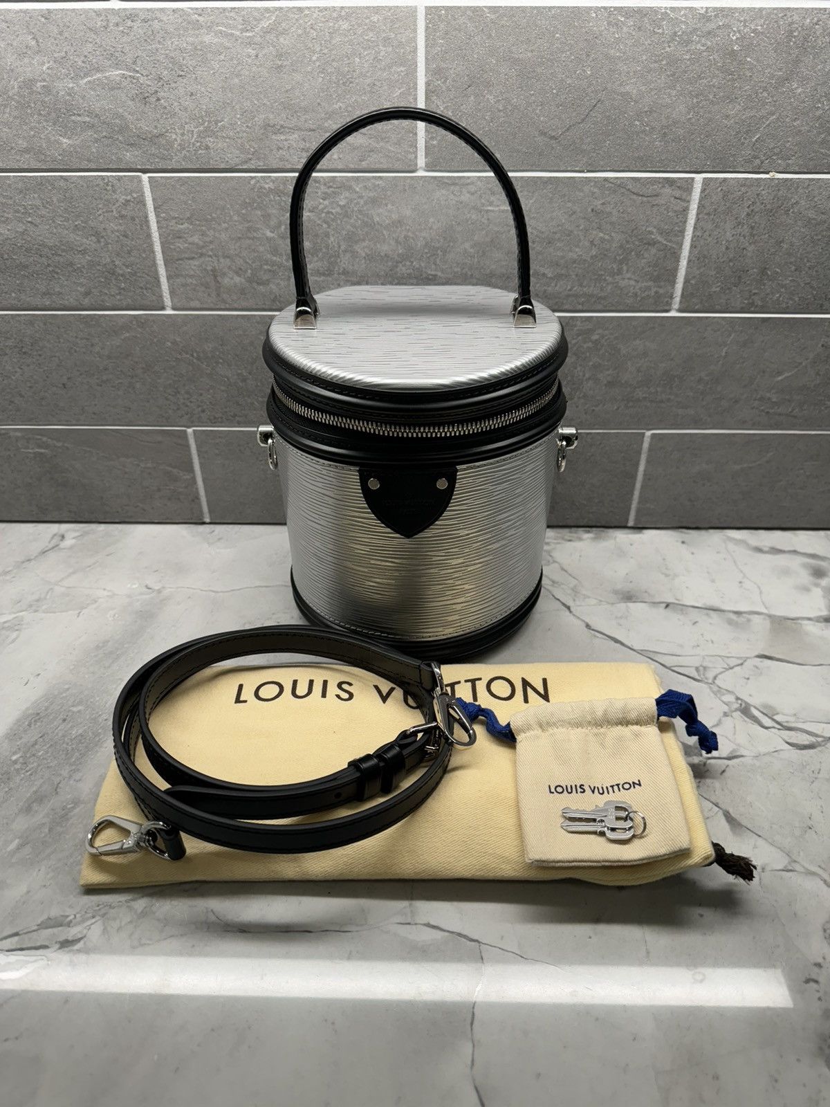 image of Louis Vuitton Cannes Silver Epi Leather, Women's