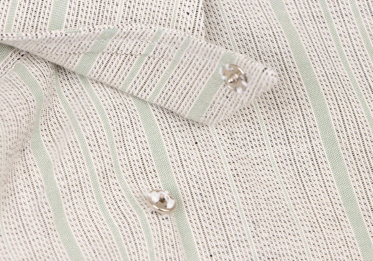 Emporio Armani Cotton Rayone Striped Shirt in Beige, Size L Size US L / EU 52-54 / 3 - 3 Thumbnail