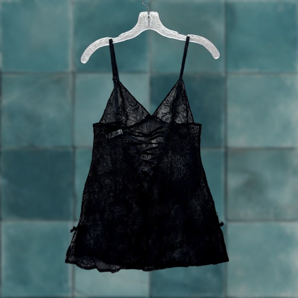 Victoria's Secret VINTAGE Victoria's Secret Slip Dress Black Lace Medium Y2K Victorian Goth Sheer M Womens Size M / US 6-8 / IT 42-44 - 1 Thumbnail