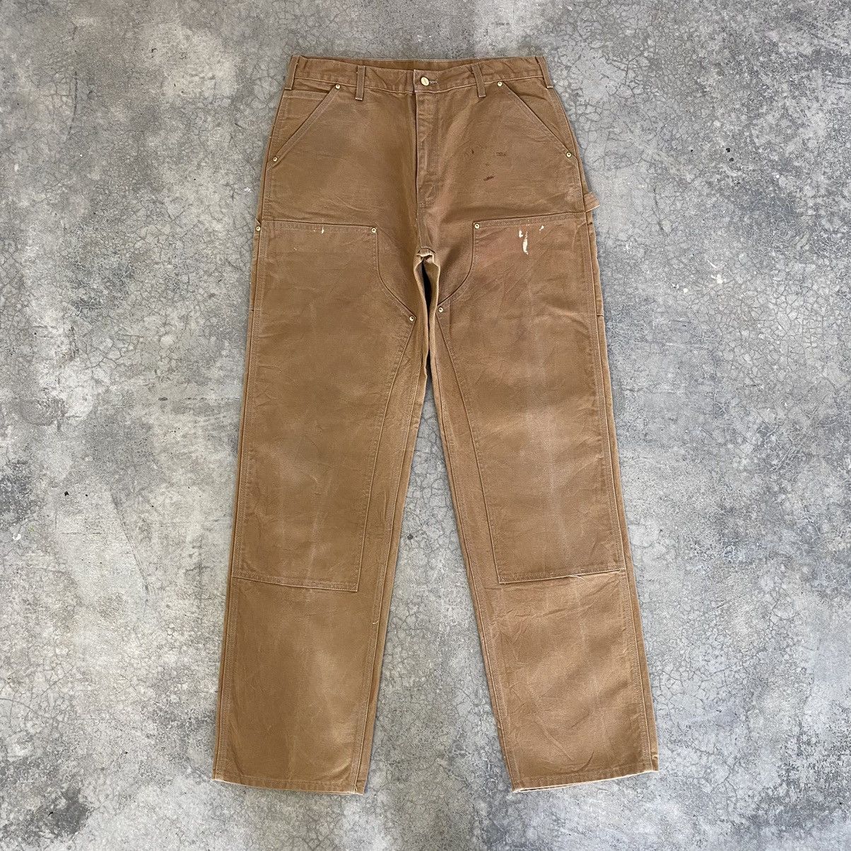 Carhartt Vintage Carhartt Double Knee Tan Carpenter Workwear Pants Size US 35 - 3 Thumbnail