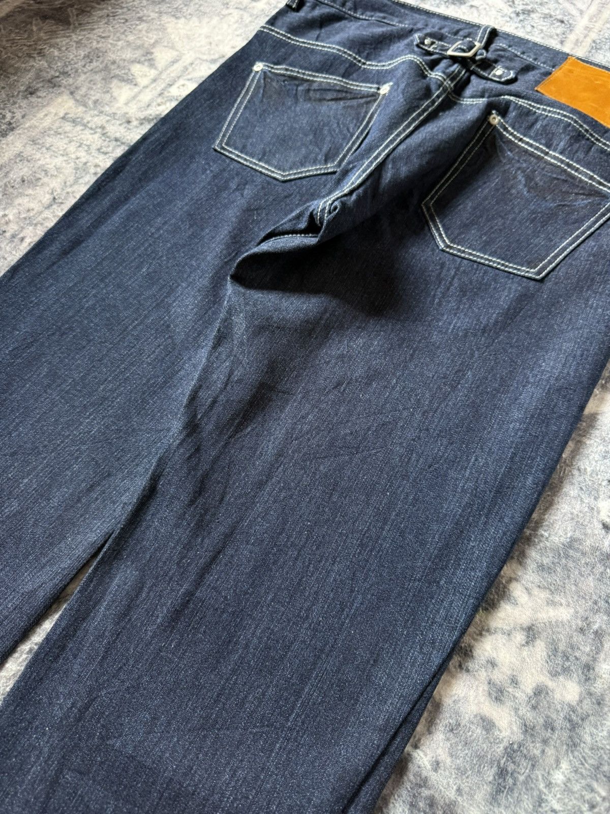 Japanese Brand And it Japan Asymmetric Fly Diagonal Cut Wide Denim Jeans Size US 32 / EU 48 - 13 Thumbnail