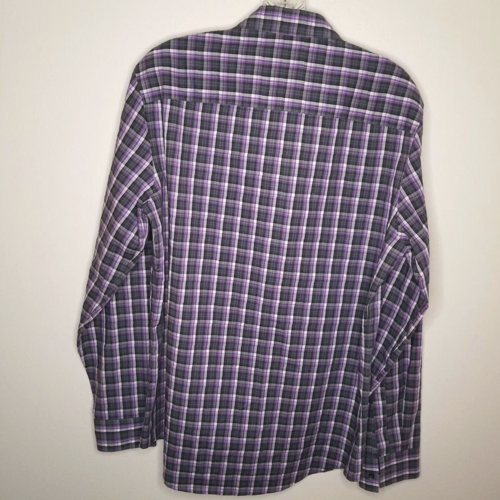 Calvin Klein Calvin Klein Plaid Button Up Shirt Mens Medium Purple Long Sleeve Size US M / EU 48-50 / 2 - 5 Thumbnail