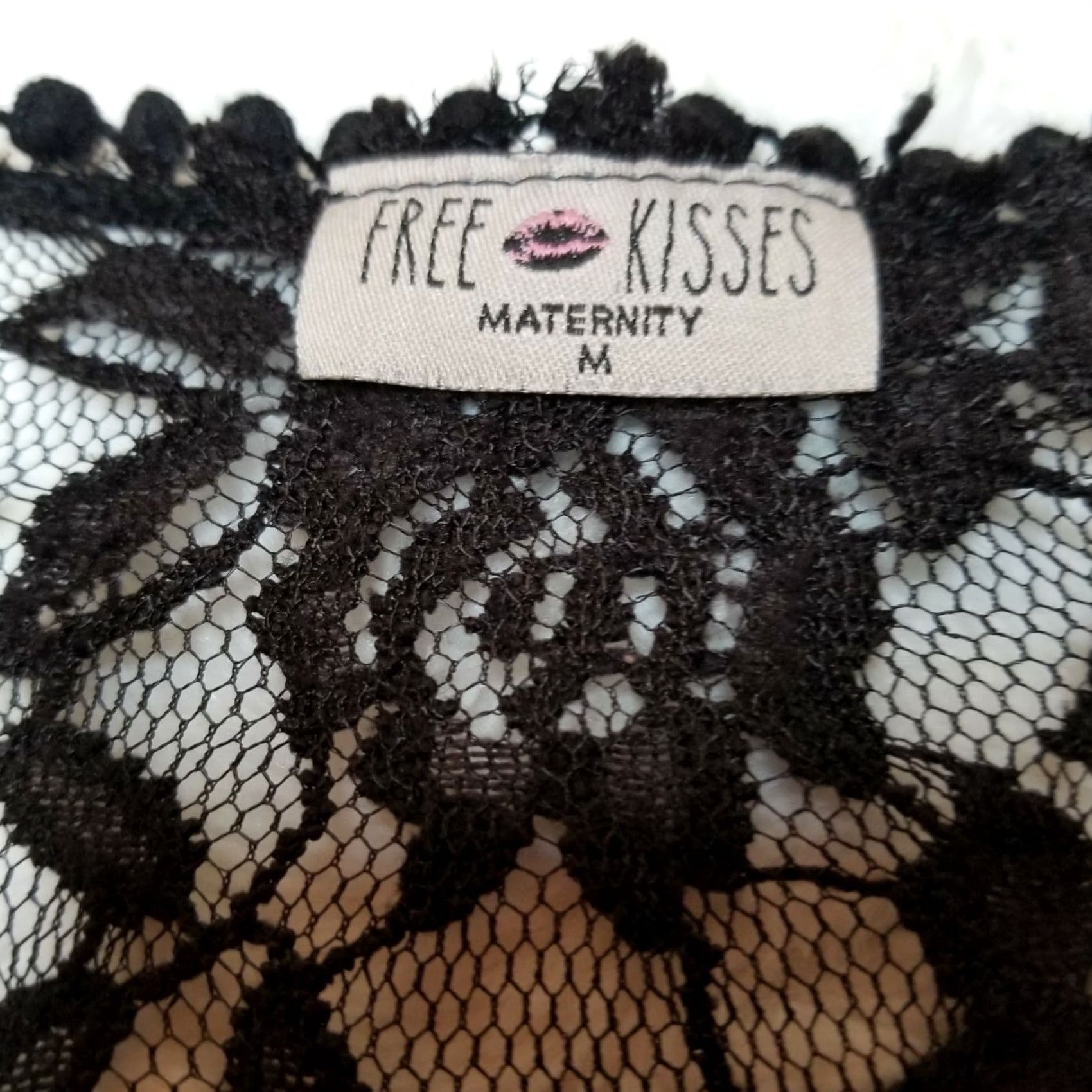 Vintage Free Kisses Maternity Womens Medium Black Lace Cardigan Open Front Casual Size M / US 6-8 / IT 42-44 - 7 Thumbnail