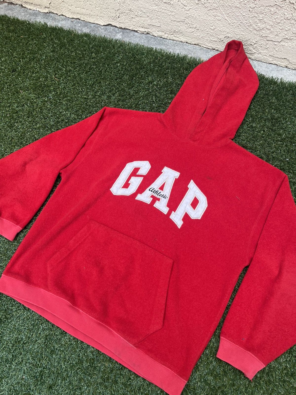 Gap × Vintage VTG 90’s GAP Red Fleece Pullover Hoodie Size US S / EU 44-46 / 1 - 3 Thumbnail