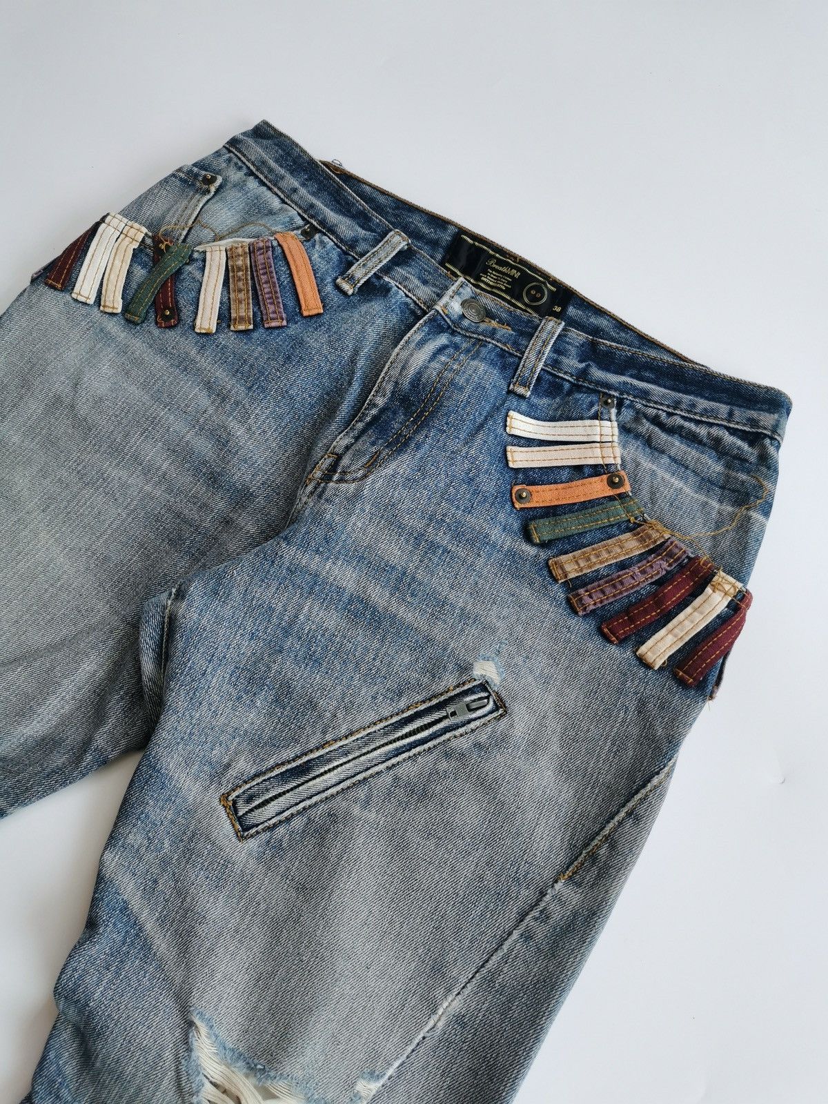 14th Addiction BreathMint Zipper Thrashed Distressed Jeans Size US 31 - 3 Thumbnail