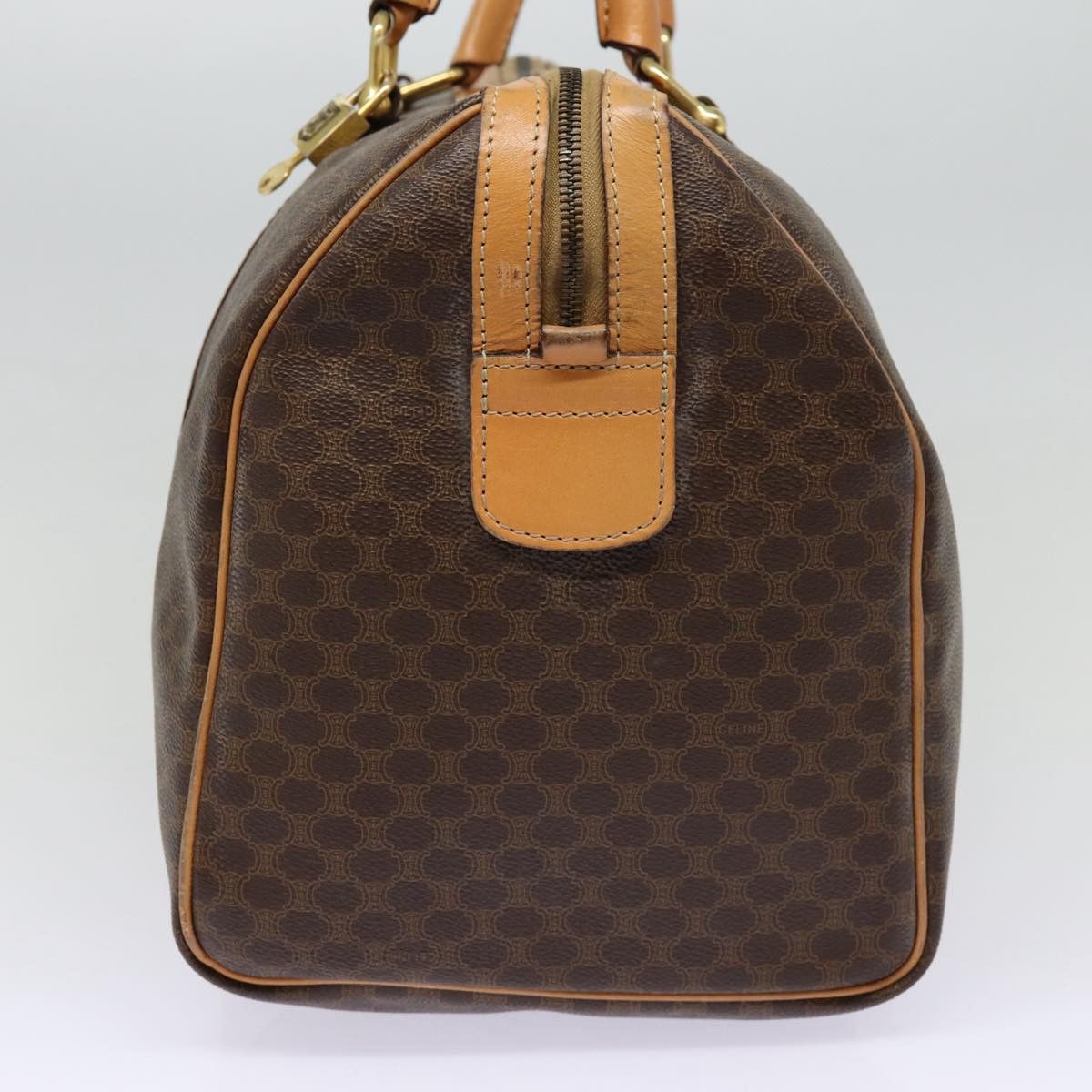 Celine CELINE Macadam Canvas Boston Bag Pvc Leather Brown Size ONE SIZE - 4 Thumbnail