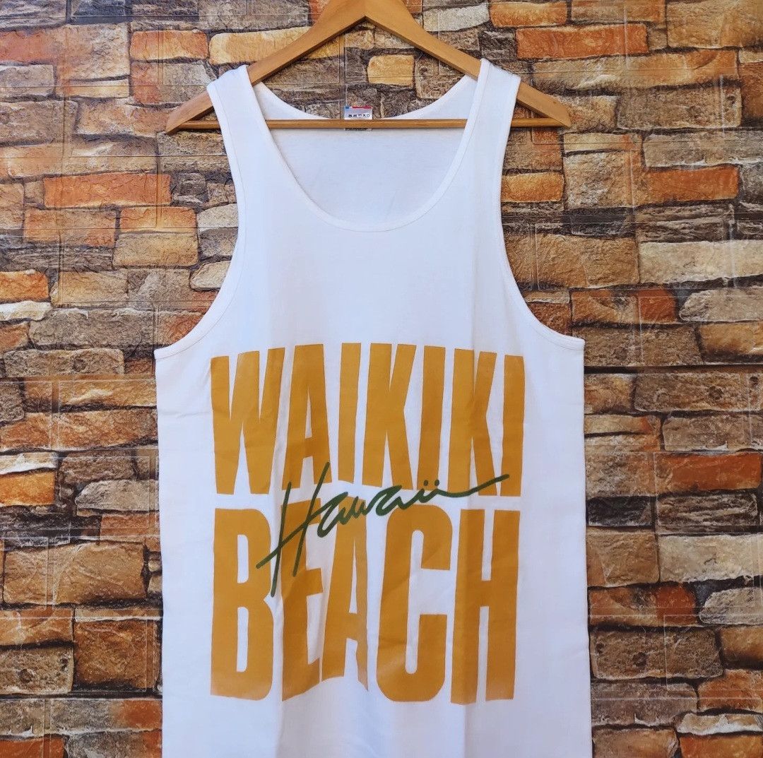 Vintage Vtg Waikiki Beach Hawaii Tanktop Size US M / EU 48-50 / 2 - 2 Thumbnail