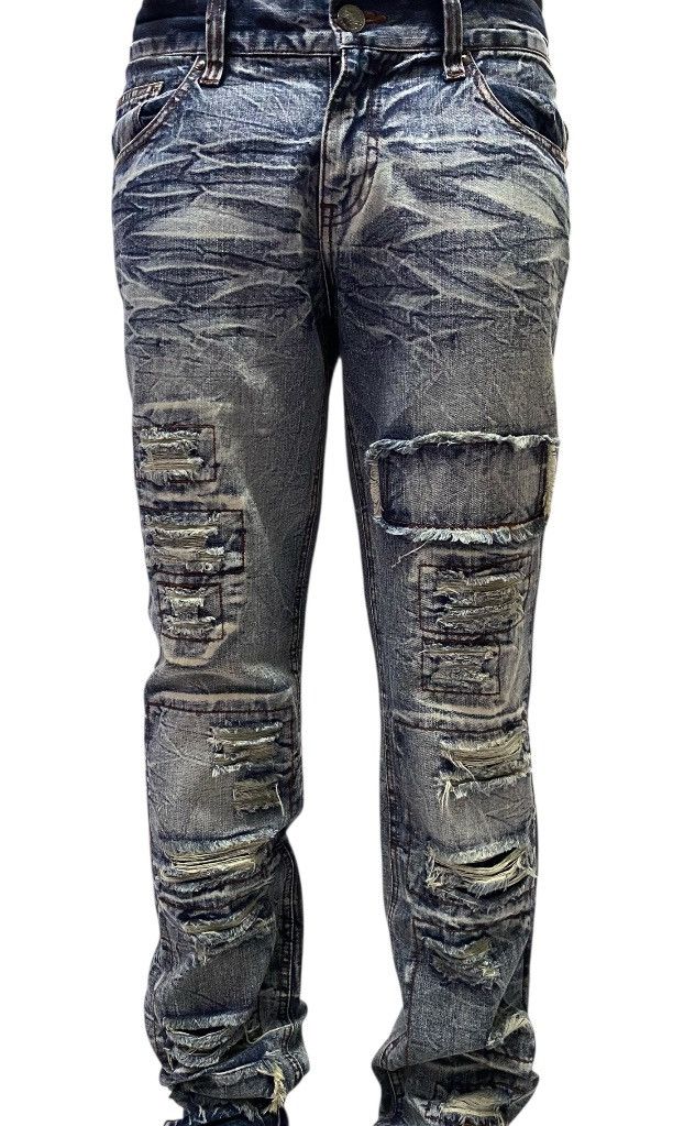 If Six Was Nine × Japanese Brand × LOWBOX LowBox Ripped Distressed Denim Punk Rock Undercover Inspired Size US 32 / EU 48 - 2 Thumbnail