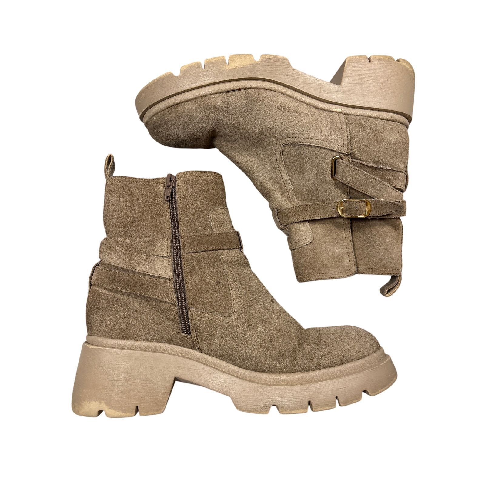 Steve Madden Steve Madden Leather Colletta Ankle Boot taupe suede Boots Size US 9 / IT 39 - 1 Thumbnail