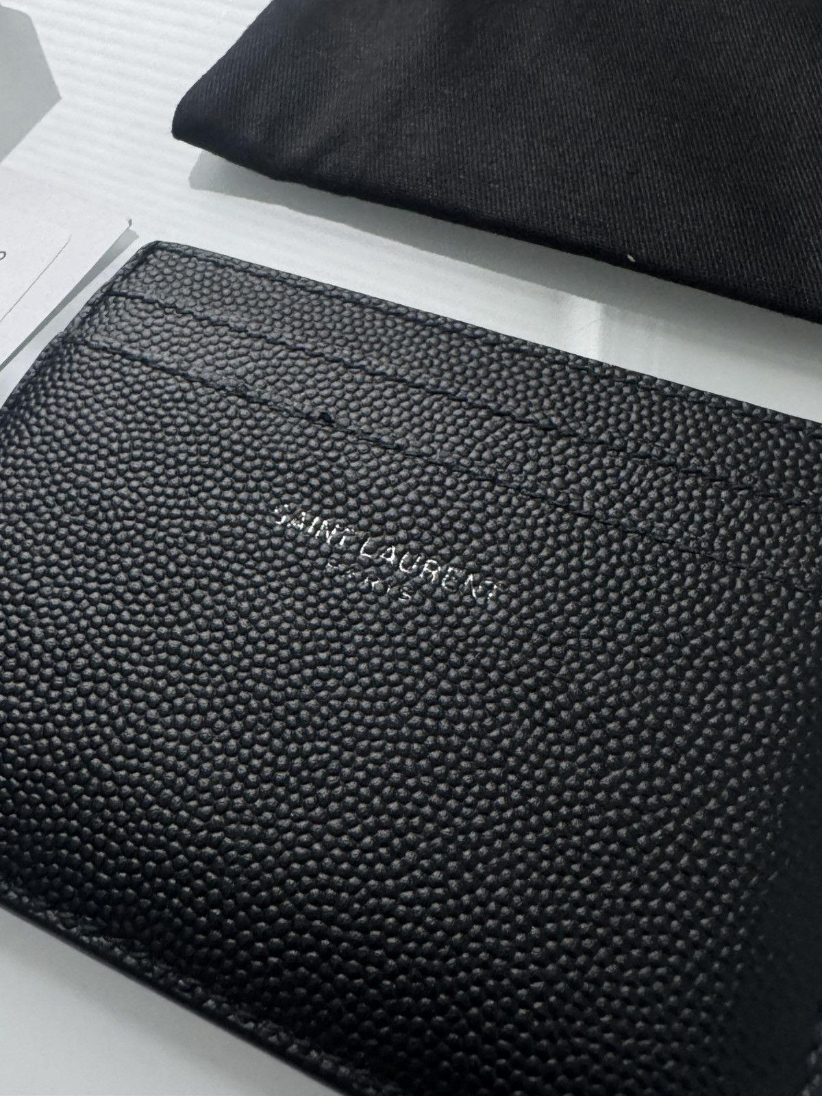 Saint Laurent Paris Leather Saint Laurent Black Caviar Calfskin Card Case YSL Size ONE SIZE - 7 Thumbnail