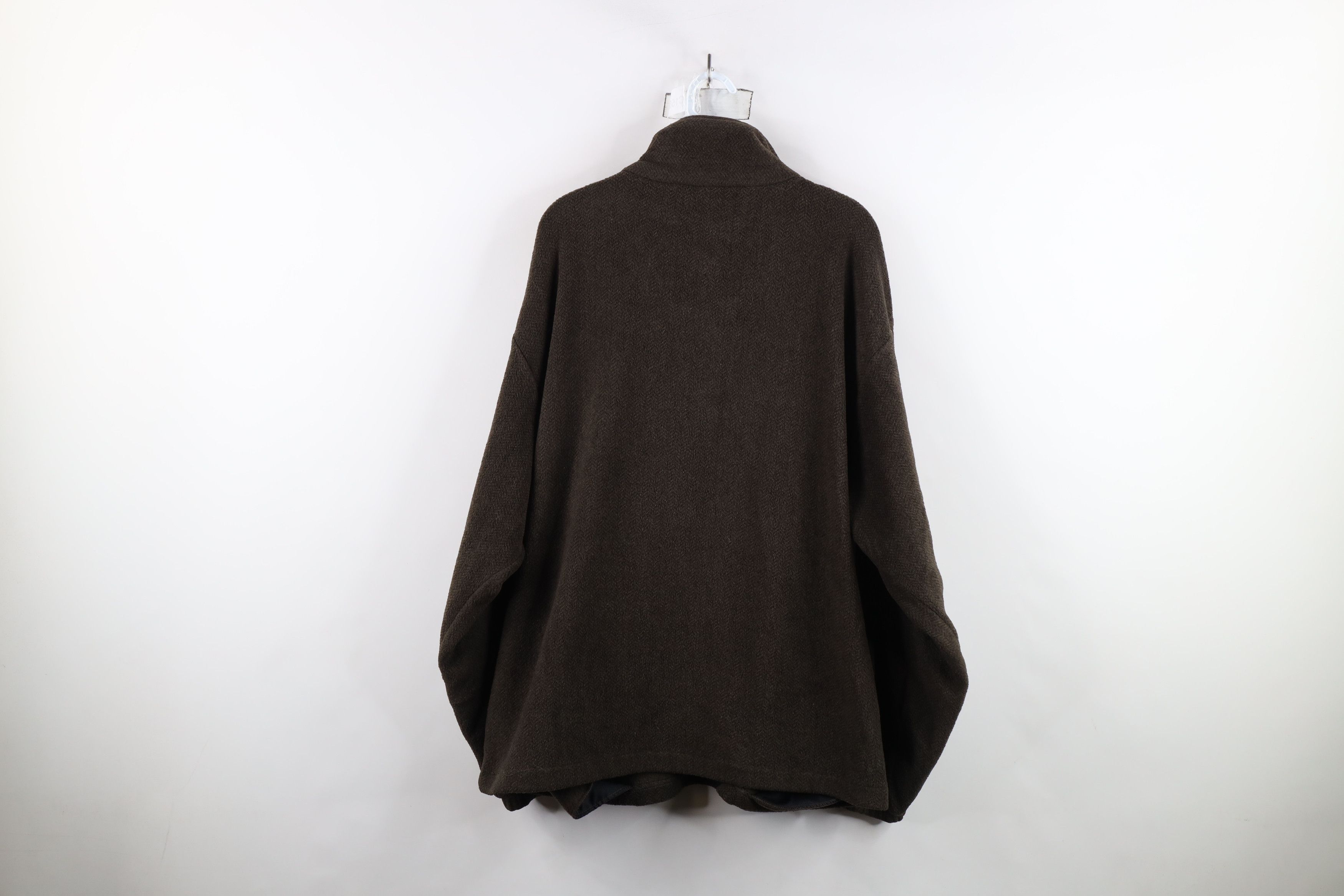 Vintage Vintage 90s Streetwear Herringbone Half Zip Fleece Sweater Size US L / EU 52-54 / 3 - 8 Thumbnail