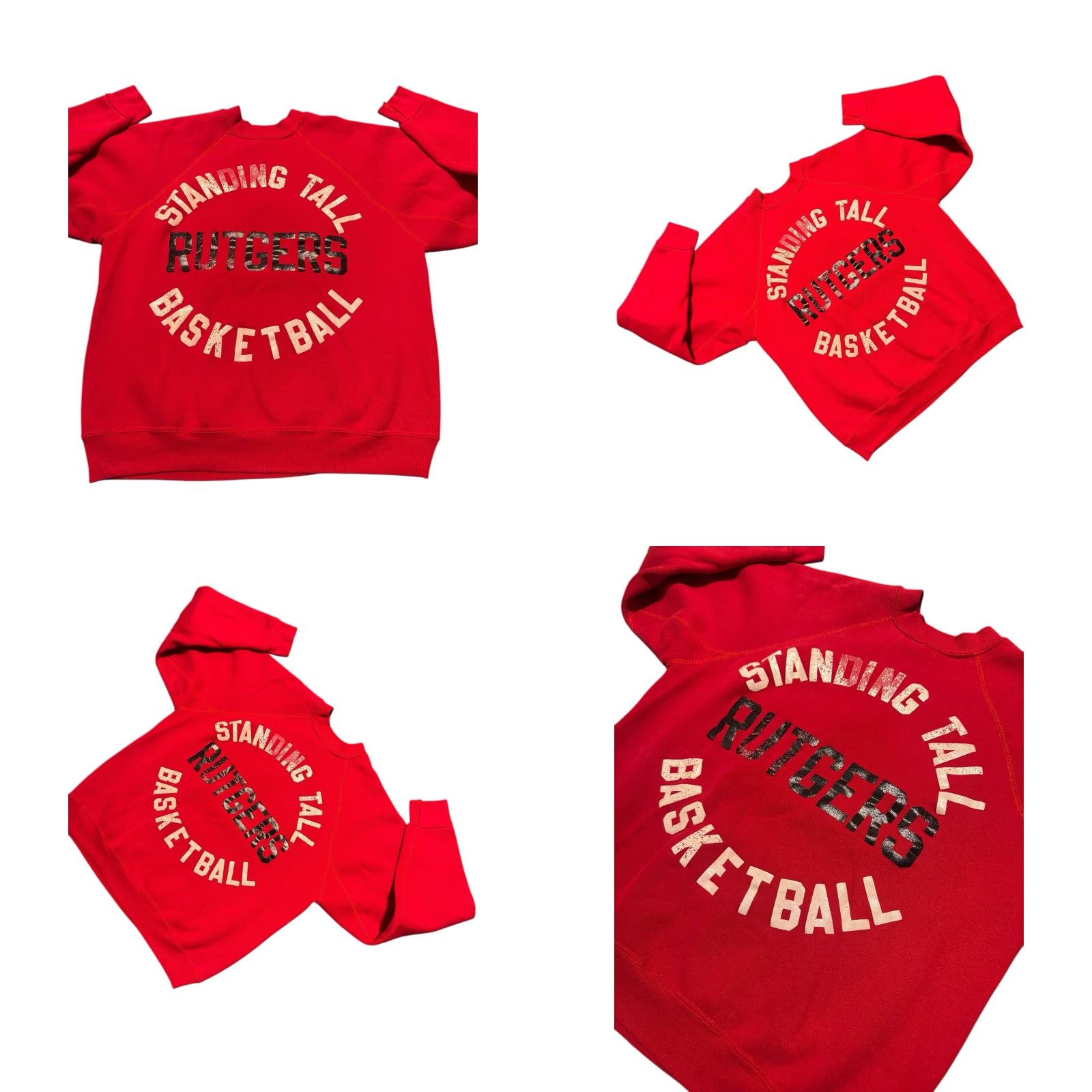 Vintage VINTAGE Rutgers Scarlet Knights Sweatshirt DS Red 80s Medium Men Pullover Crew Neck Fleece Cotton Size US M / EU 48-50 / 2 - 8 Thumbnail