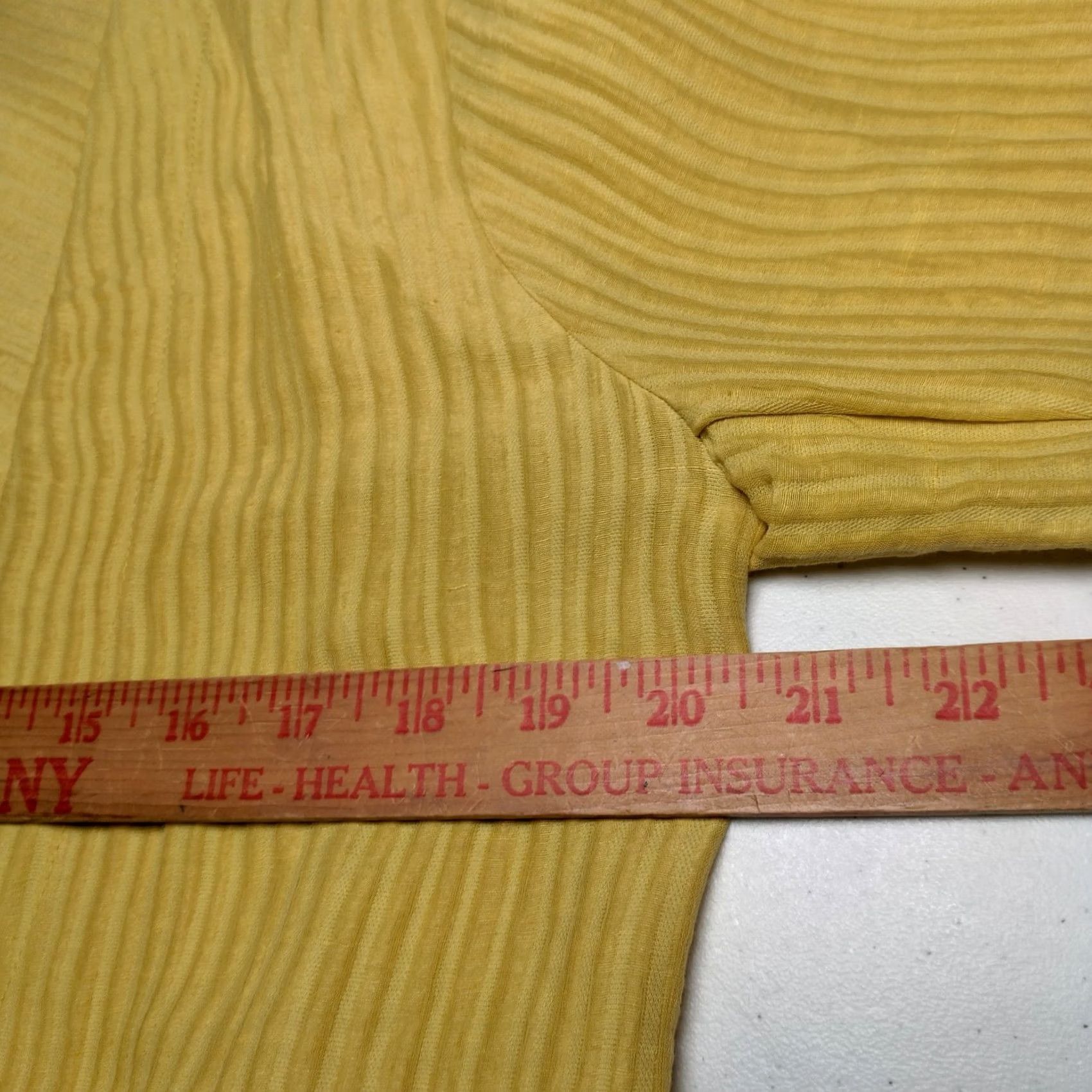 Vintage Lagenlook Blouse Cardigan One Size Linen Silk Gold Ribbed Long Sleeve Band Neck Gold Women Regular Earthy Natural Fall Spring Winter Gently Used Size ONE SIZE - 5 Thumbnail