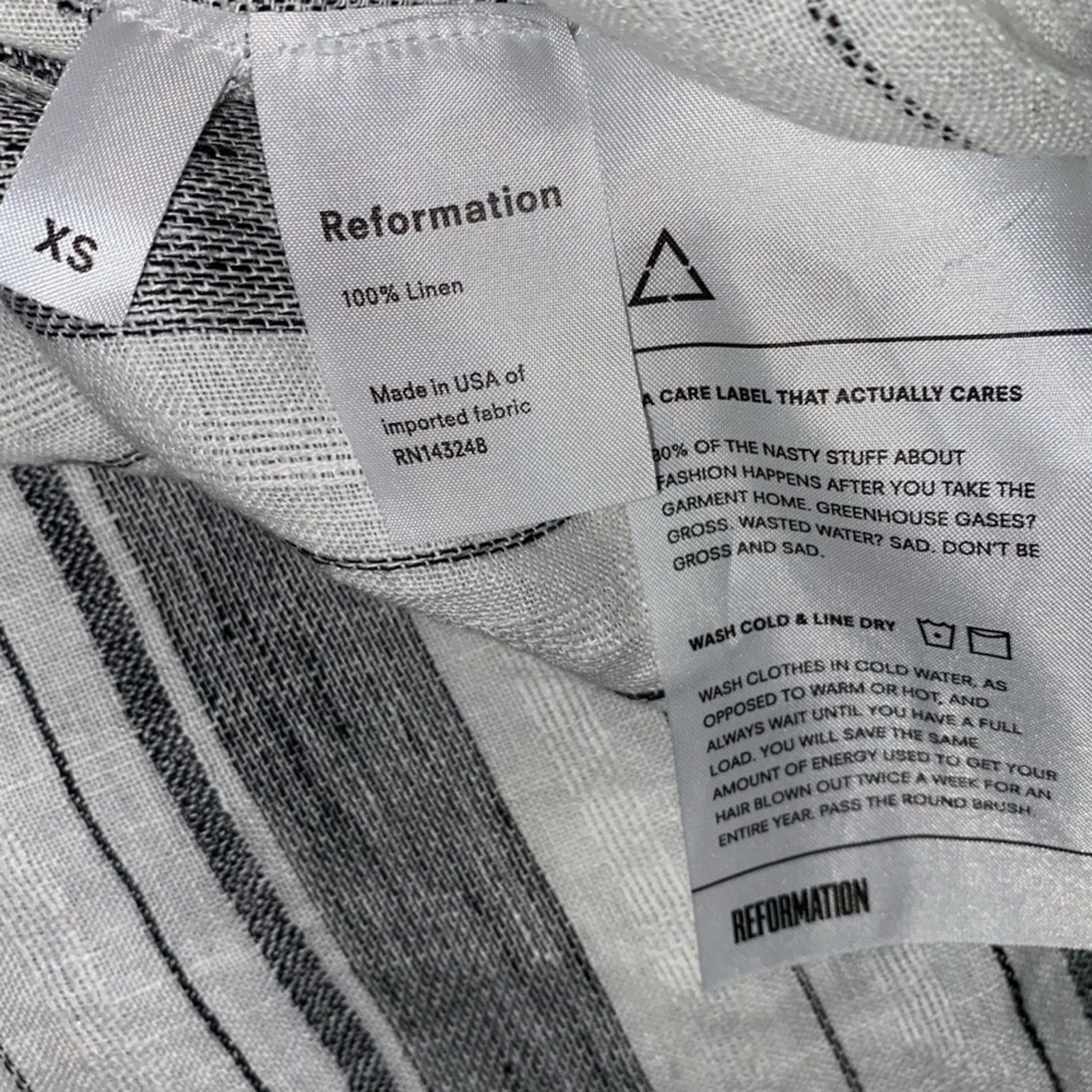 Reformation Reformation $218 “Pineapple' Striped Linen Dress NO BELT XS Size XS / US 0-2 / IT 36-38 - 12 Thumbnail