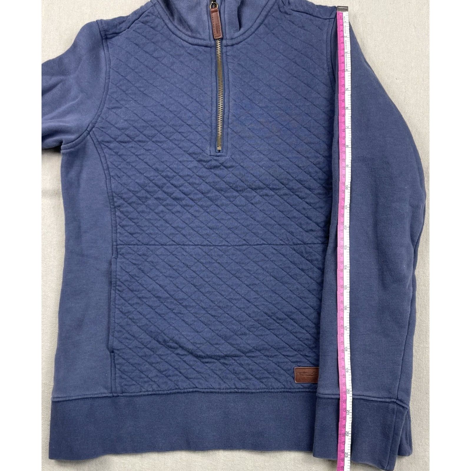 Vintage LL Bean Quilted 1/4 Zip Pullover Sweatshirt Women XS Blue Knit Outdoors Hiking Casual Size XS / US 0-2 / IT 36-38 - 6 Thumbnail