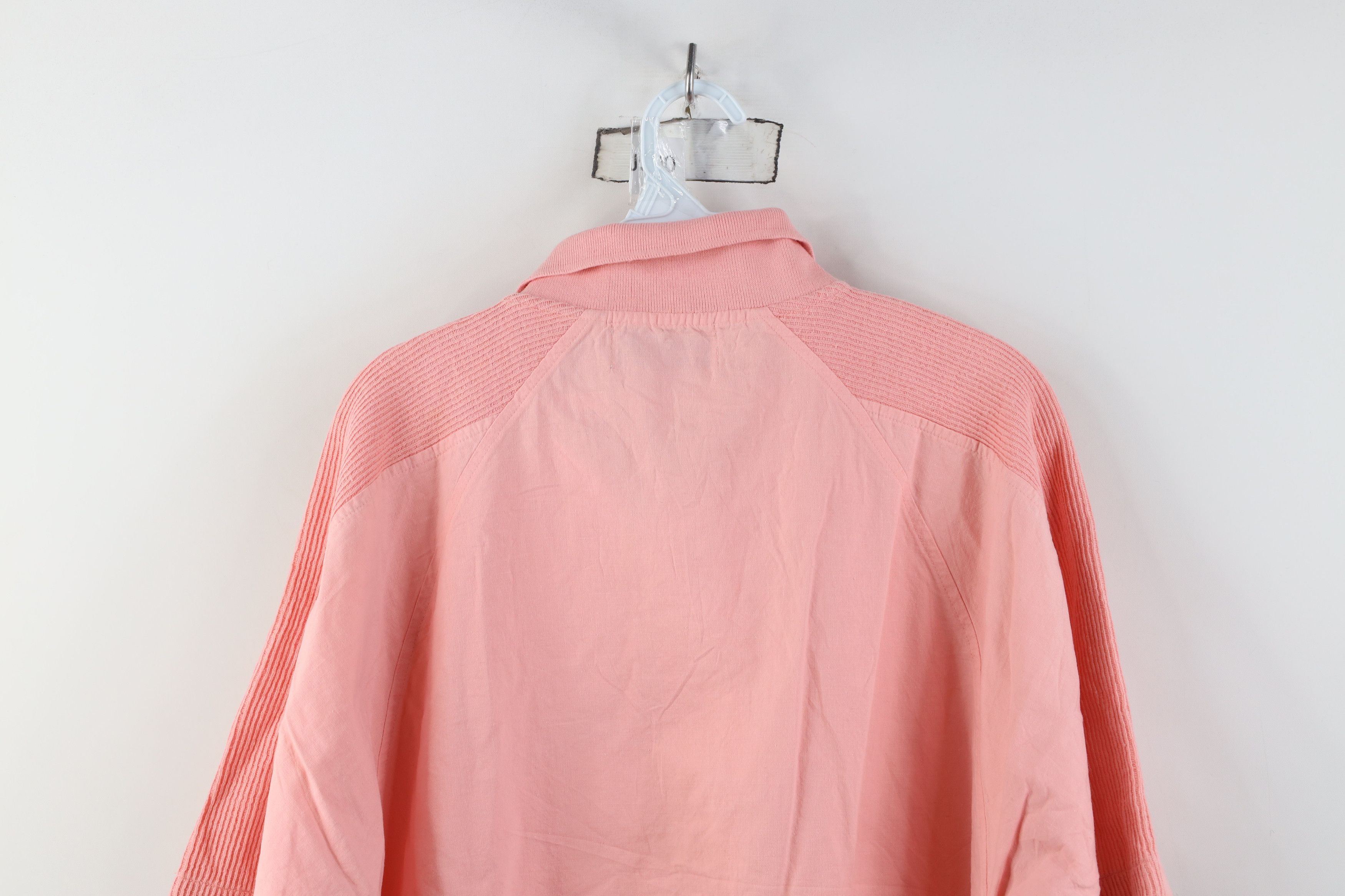Vintage Vintage 80s 90s Streetwear Ribbed Pullover Polo Shirt Pink Size US S / EU 44-46 / 1 - 13 Thumbnail