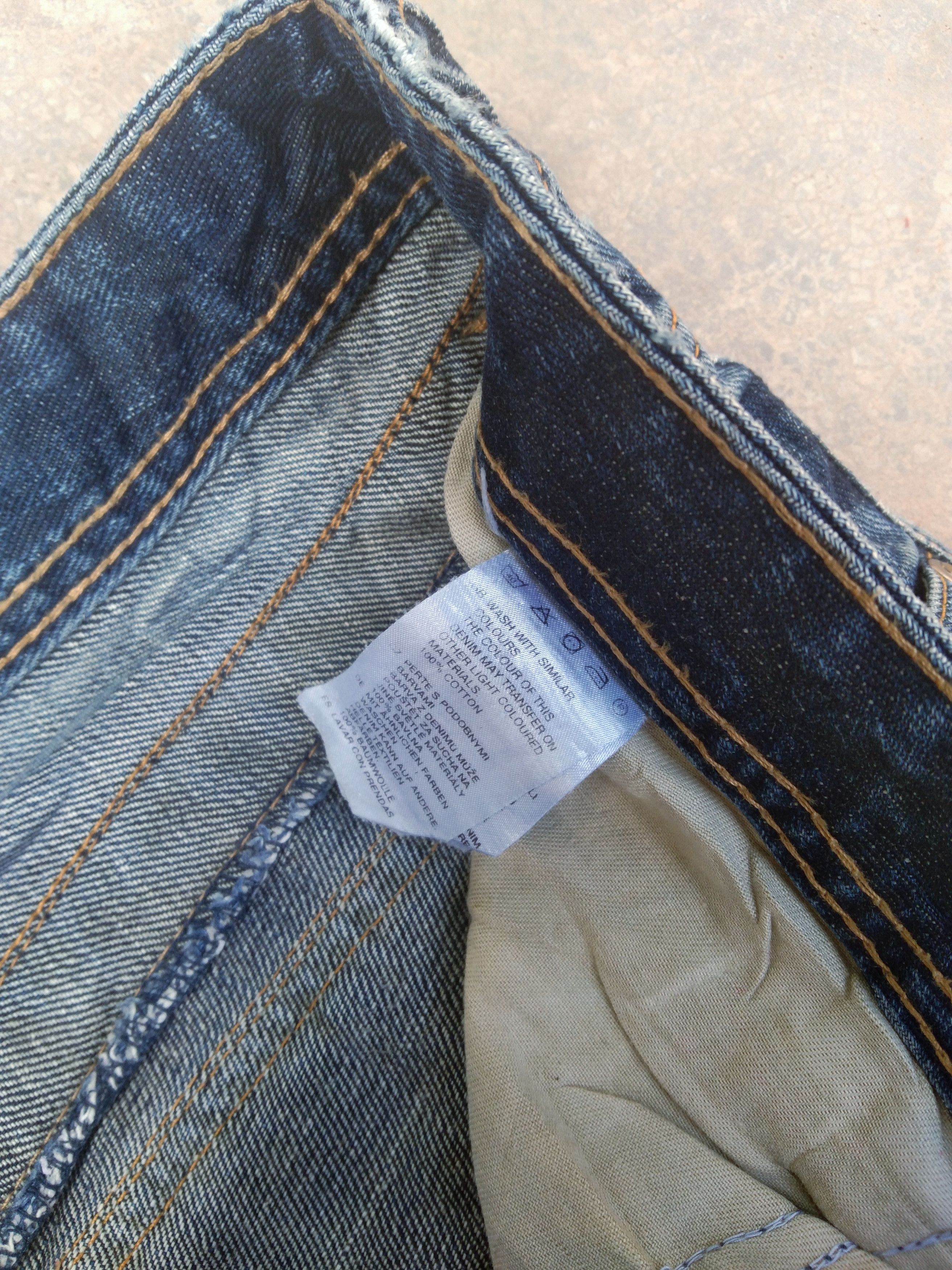 Japanese Brand Vintage Bragg Jeans Faded Blue Distressed Straight Leg 34x35 Size US 34 / EU 50 - 7 Thumbnail