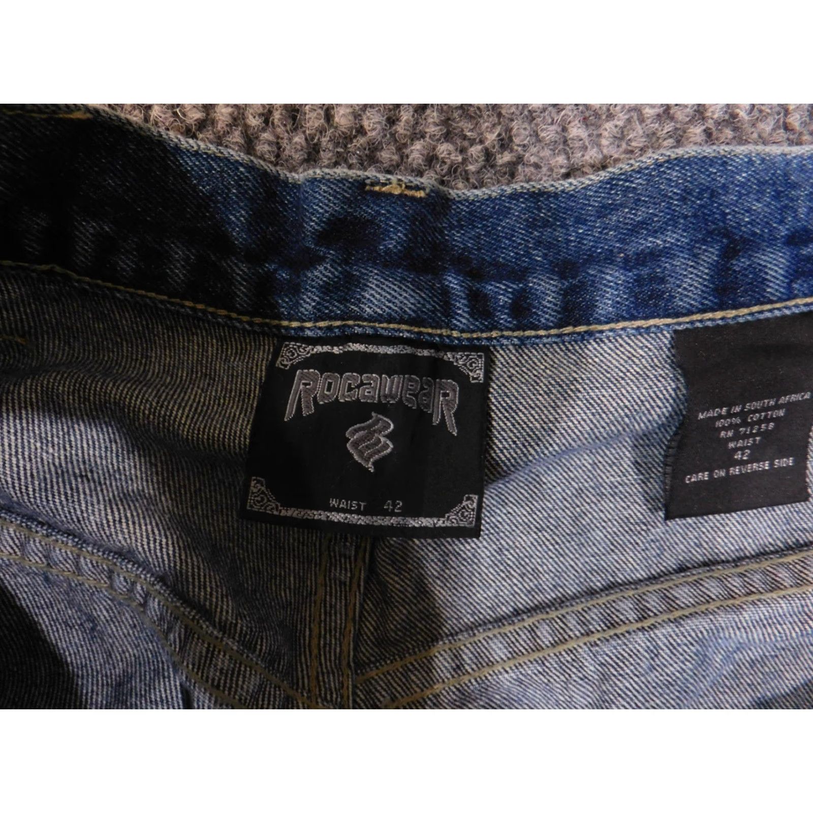 Rocawear Rocawear Shorts Mens 42 Blue Denim Baggy Hip Hop Jean Carpenter Embroidered Logo Size US 42 / EU 58 - 7 Thumbnail