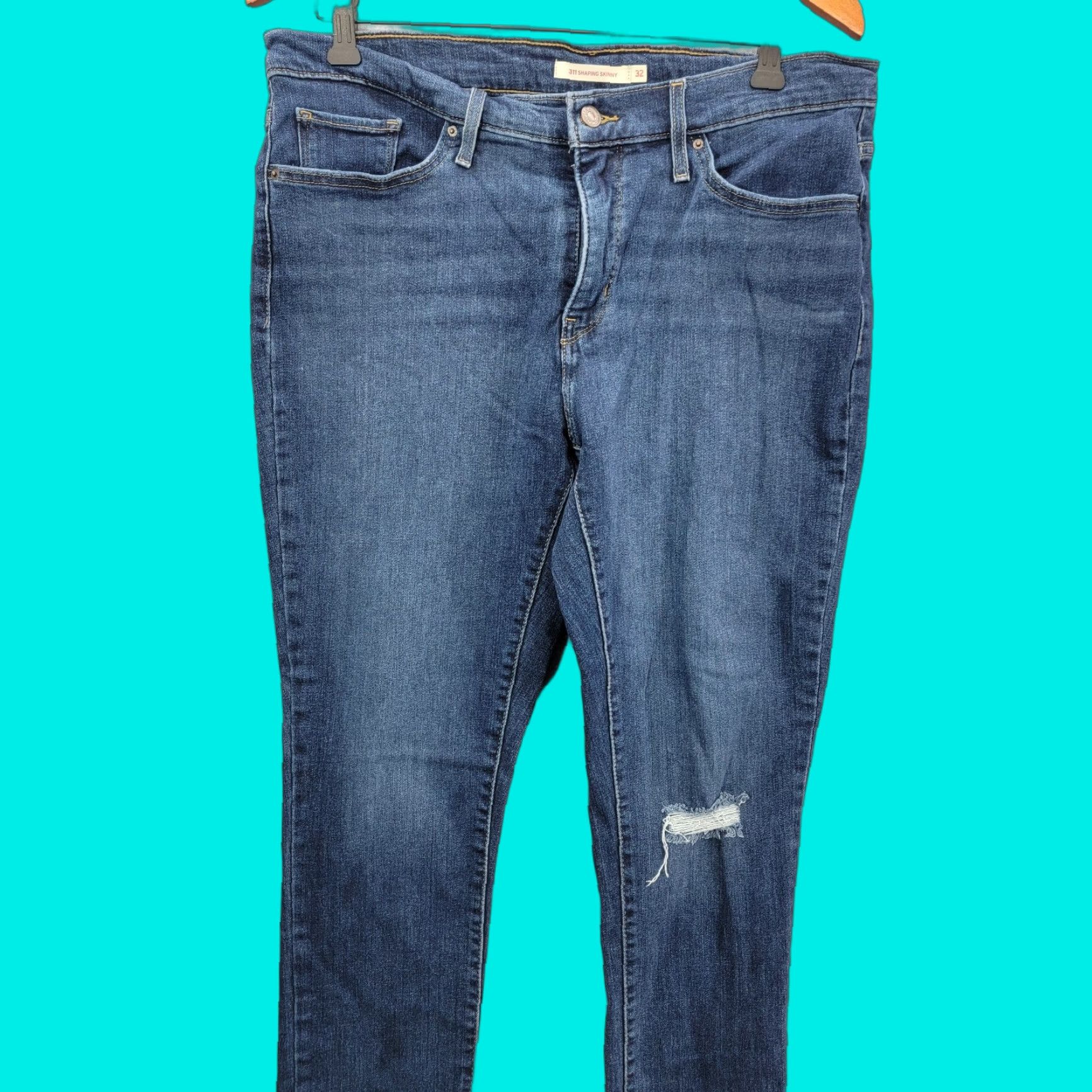 Levi's Levi's 311 Shaping Skinny Jeans Womens 32 Blue Medium Wash High Rise Regular Inseam 29 Comfort Pockets Denim 300 Series Size 24" / US 00 / IT 34 - 1 Thumbnail
