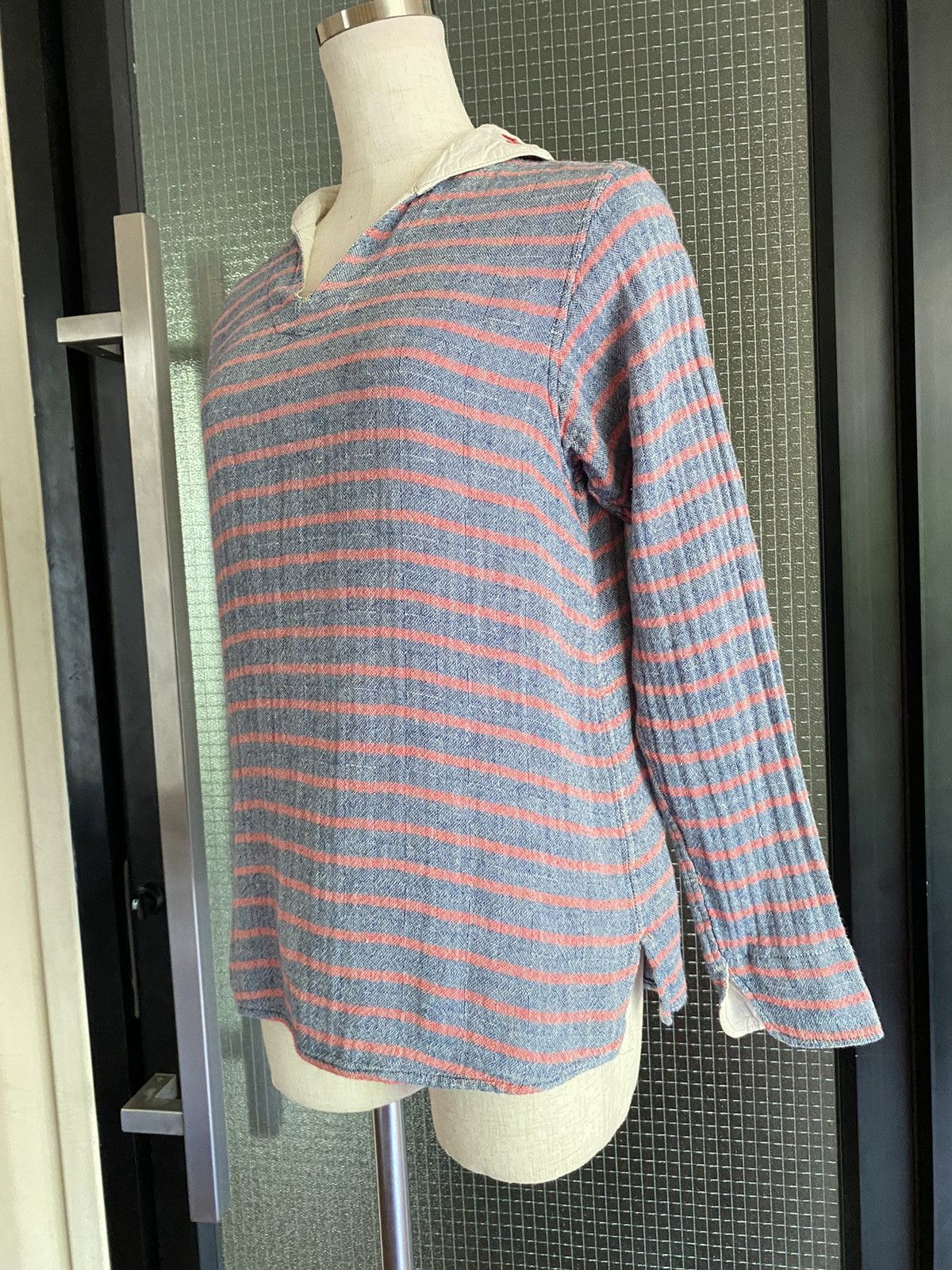 Kapital KAPITAL Purple Long-Sleeve Stripes Sailor Polo Shirt Size XS / US 0-2 / IT 36-38 - 8 Thumbnail
