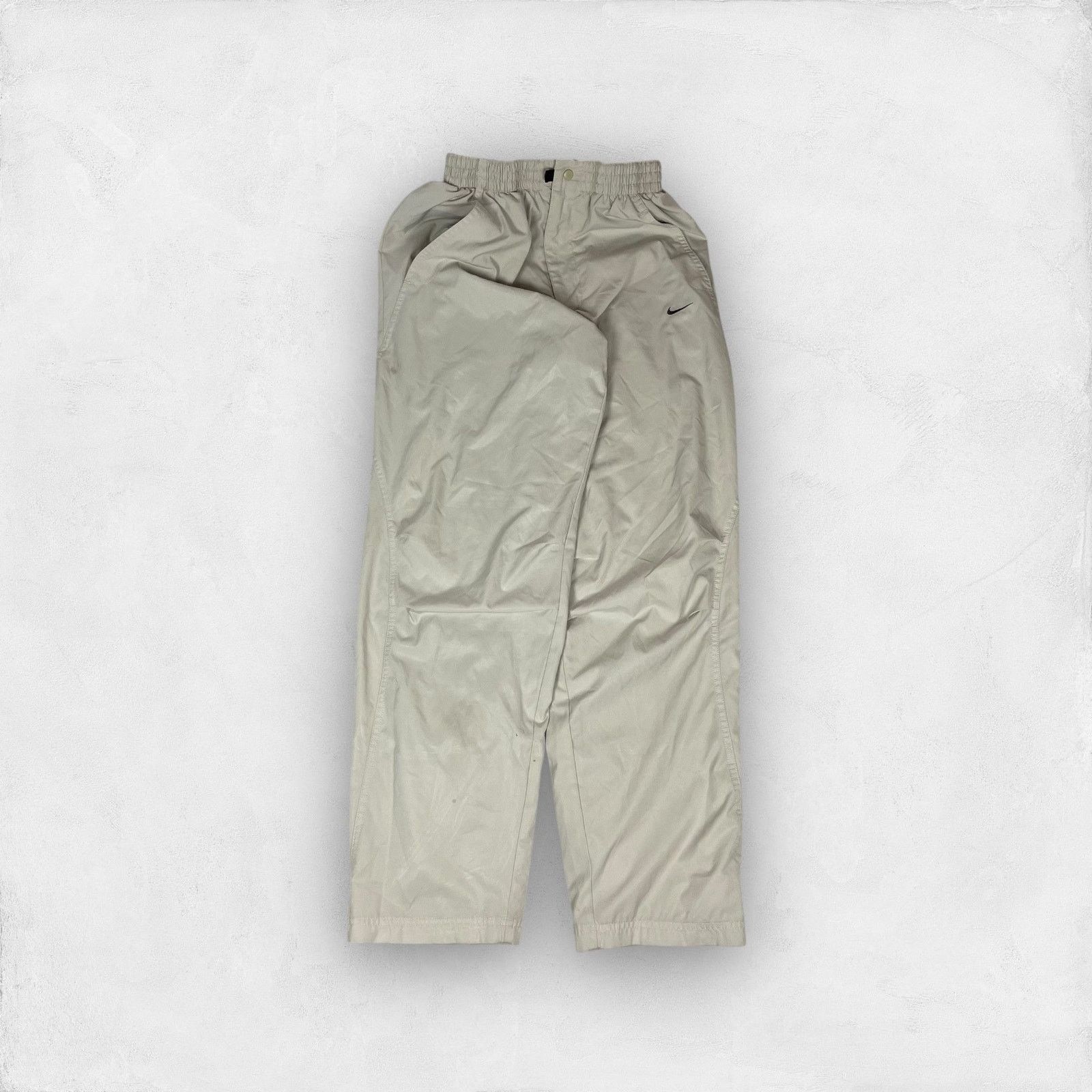 Nike × Vintage Vintage Nike Men's Beige Swoosh Straight Leg Track Pants XS Size US 30 / EU 46 - 1 Thumbnail