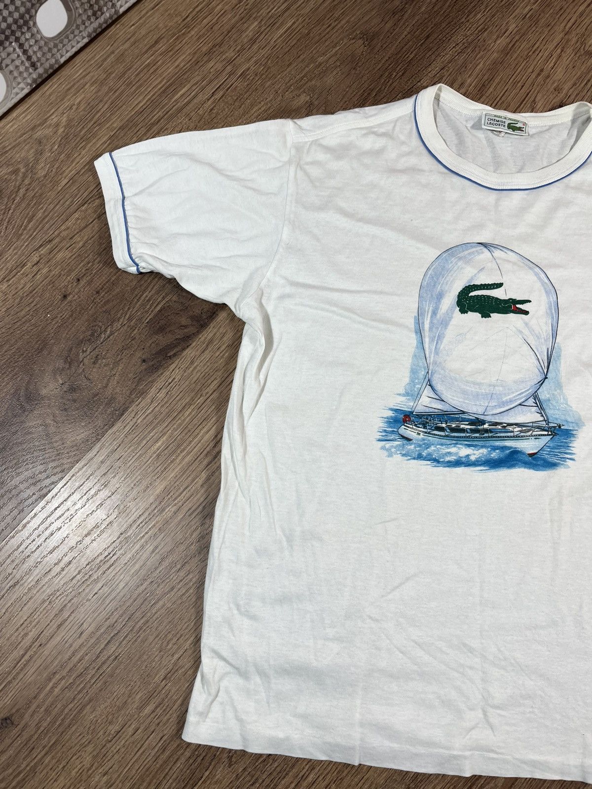 Lacoste Lacoste Vintage T Shirt Big Logo Very Rare Size US M / EU 48-50 / 2 - 2 Thumbnail