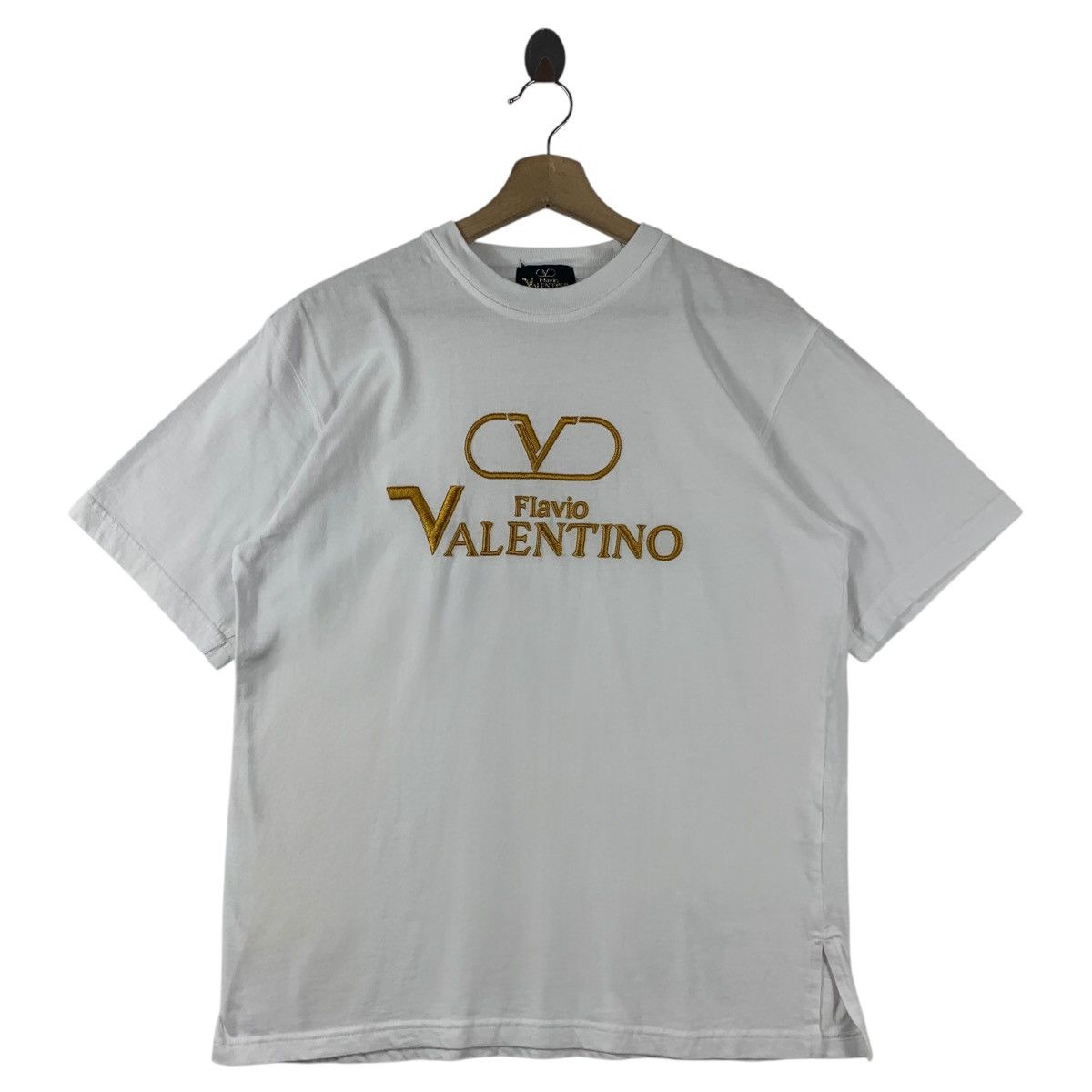 Valentino × Vintage Vintage FLAVIO VALENTINO Embroidery spellout tee shirt Size US M / EU 48-50 / 2 - 1 Thumbnail