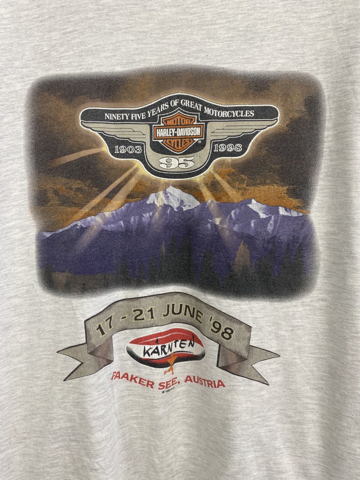 Harley Davidson 🇦🇹 Vintage 1998 Harley Davidson Karnten Austria T-Shirt Y2K Size US XL / EU 56 / 4 - 4 Thumbnail