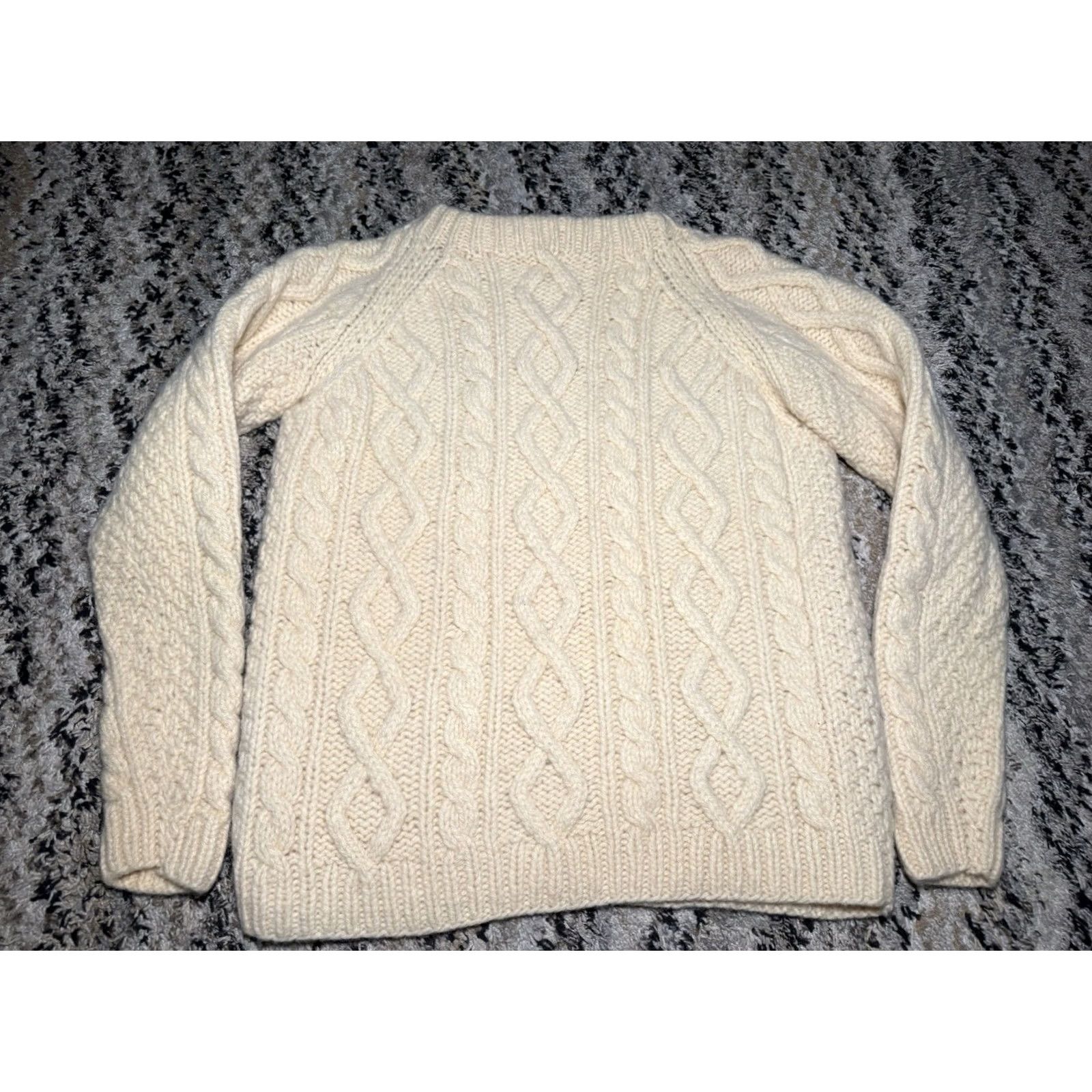 Vintage VINTAGE Dino Pisani Womens Sweater XL Beige Made In Italy Hand Knit Cable Fisherman Thick Wool Pullover 1960s Size XL / US 12-14 / IT 48-50 - 4 Thumbnail