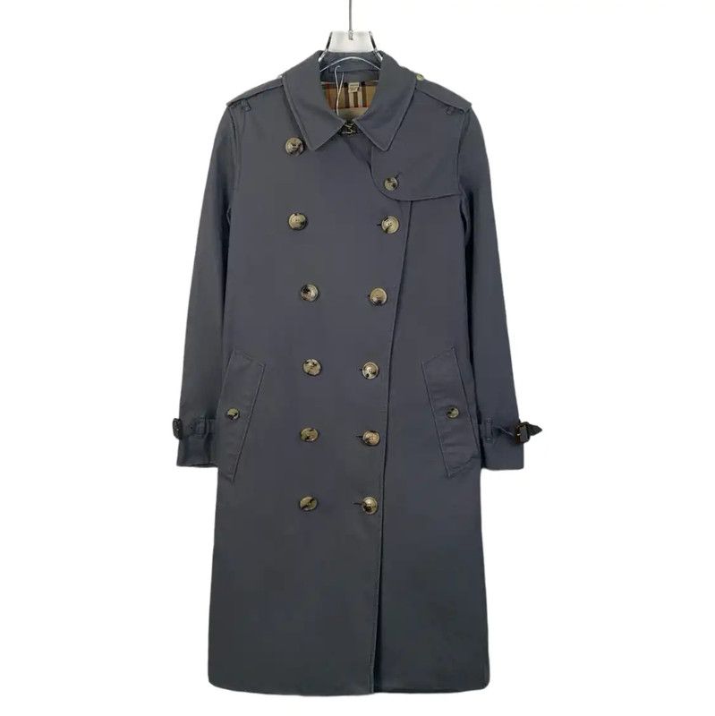 Burberry Burberry Dark Gray Cotton Women’s Trench Coat Size XXS / US 00 / IT 34 - 1 Thumbnail