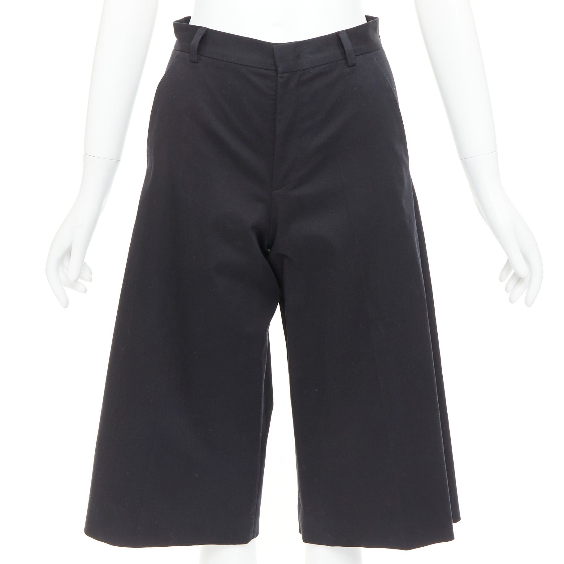 RED Valentino RED VALENTINO black cotton blend high waisted culottes bermuda shorts IT38 XS Size 26" / US 2 / IT 38 - 1 Thumbnail
