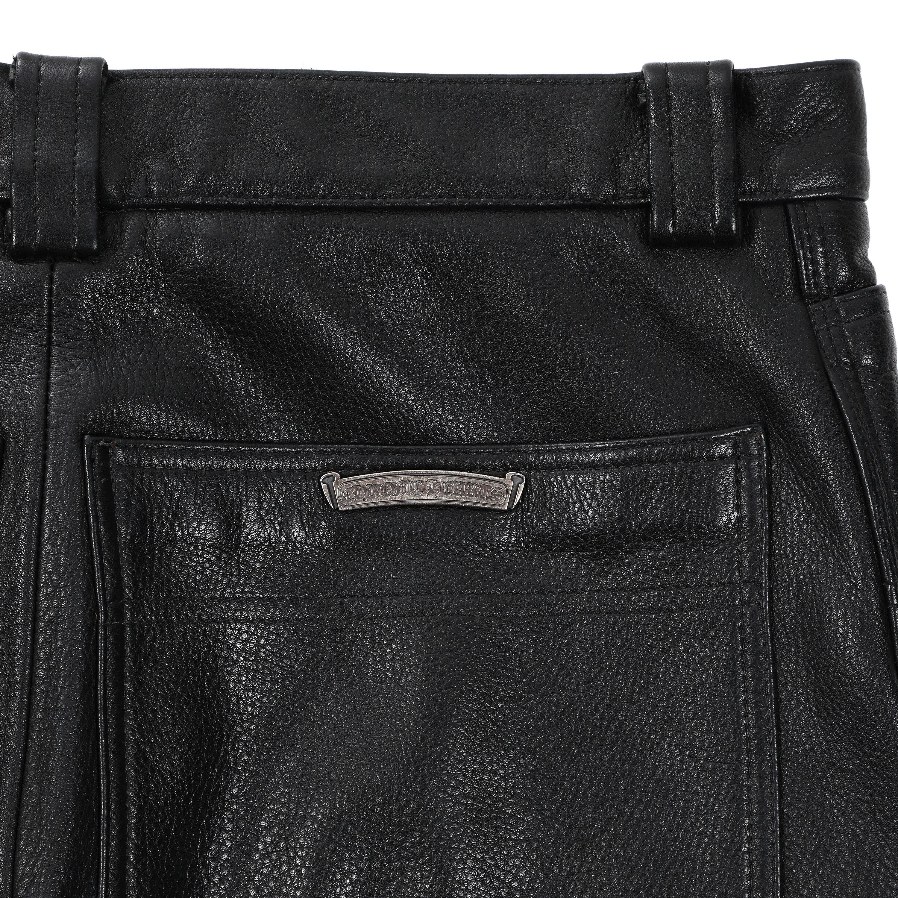 Chrome Hearts Black Leather Pants Fleur Knee New Size US 34 / EU 50 - 7 Thumbnail
