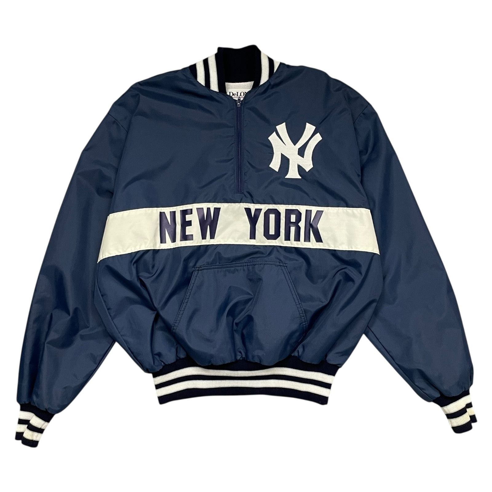 VTG 80s 90s NEW YORK YANKEES DELONG PULLOVER JACKET L