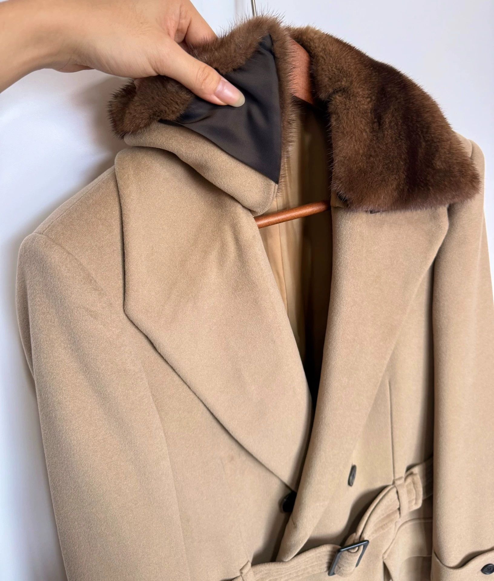Fendi Fendi Mink Fur Collar Camel Wool Coat 50 Size US M / EU 48-50 / 2 - 6 Thumbnail