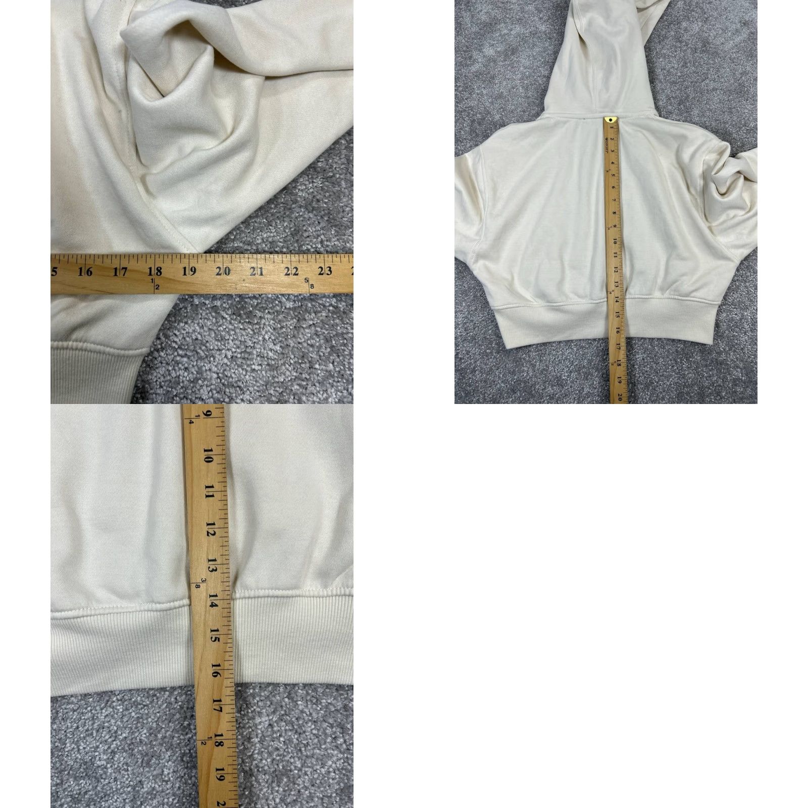 Zara Zara Hoodie Womens Medium Beige Pullover Hoodie Cropped Crew Neck Fleece Cotton Blend Size M / US 6-8 / IT 42-44 - 8 Thumbnail