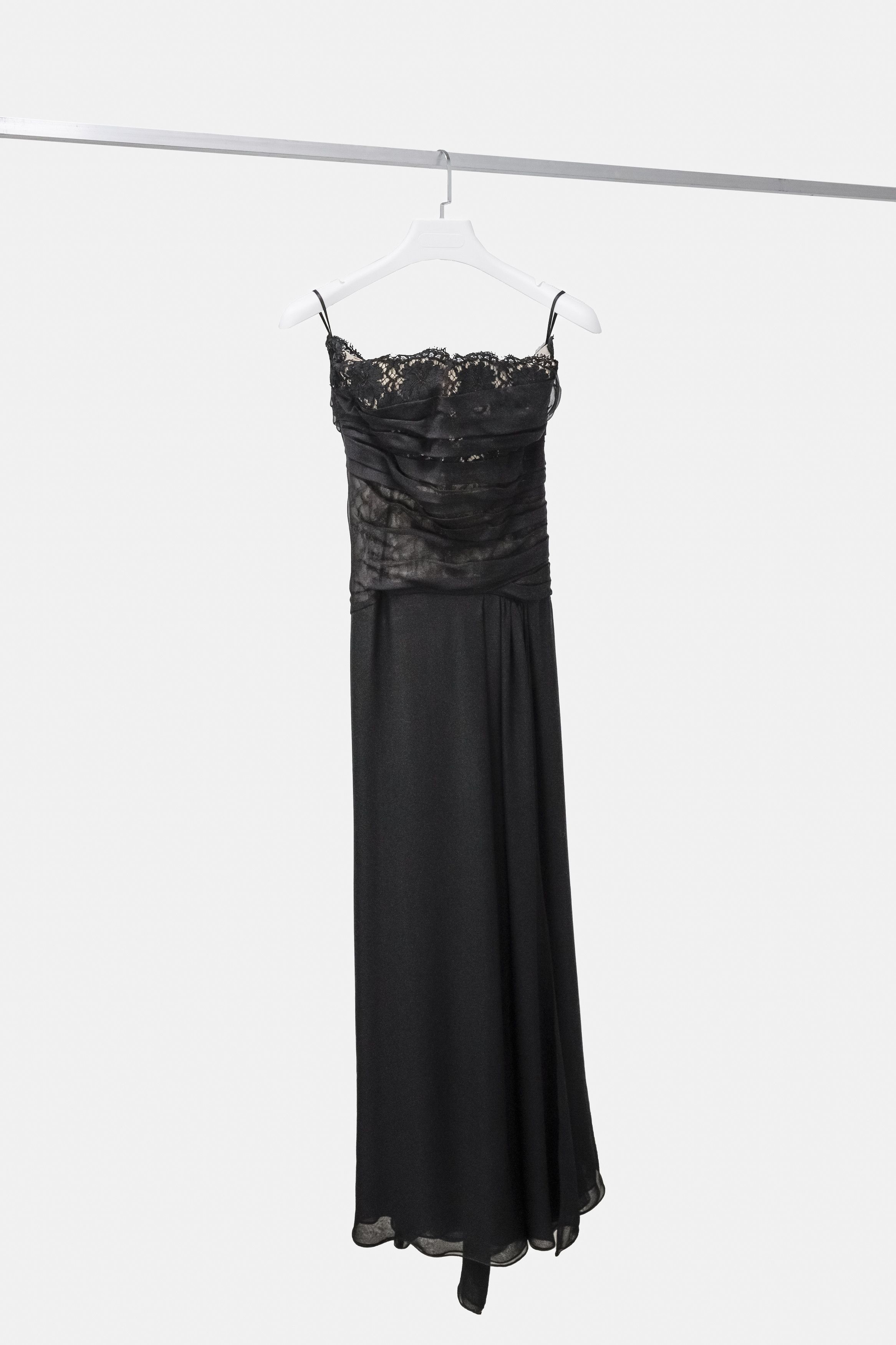 Valentino Black Lace Strapless Gown