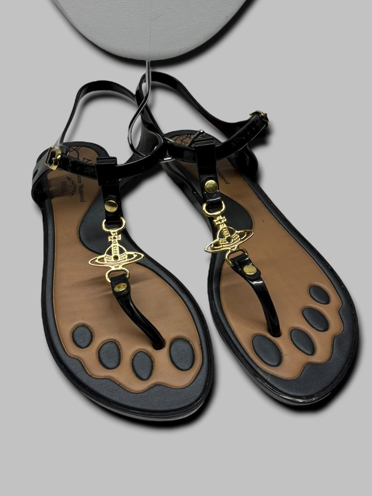 Vivienne Westwood Vivienne Westwood x Melissa Solar Orb Logo Black Sandals Size US 9 / IT 39 - 1 Thumbnail