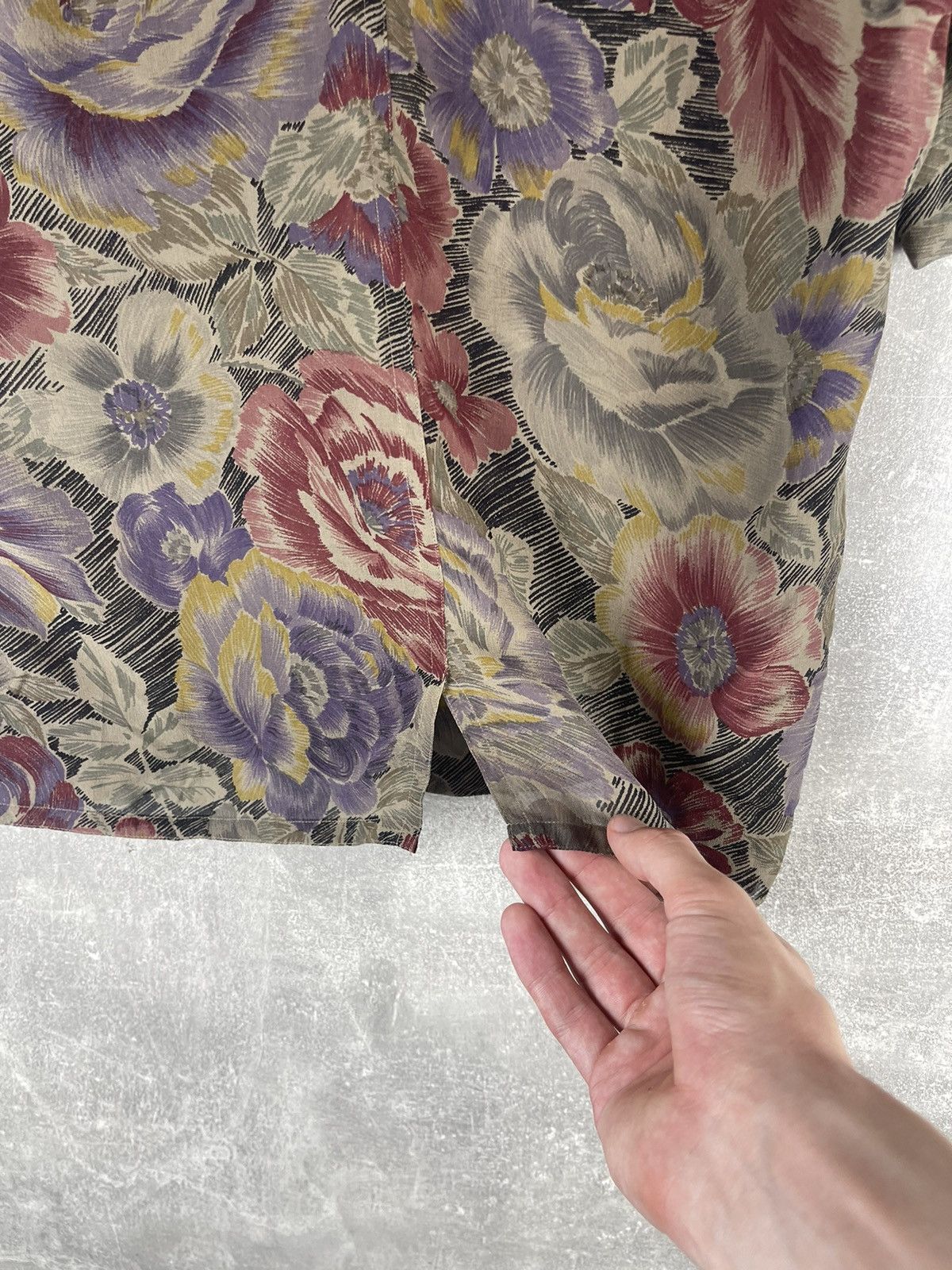 Jil Sander Jil Sander+ Floral Silk Short Sleeve Vintage Boxy Shirt Size XS / US 0-2 / IT 36-38 - 7 Thumbnail