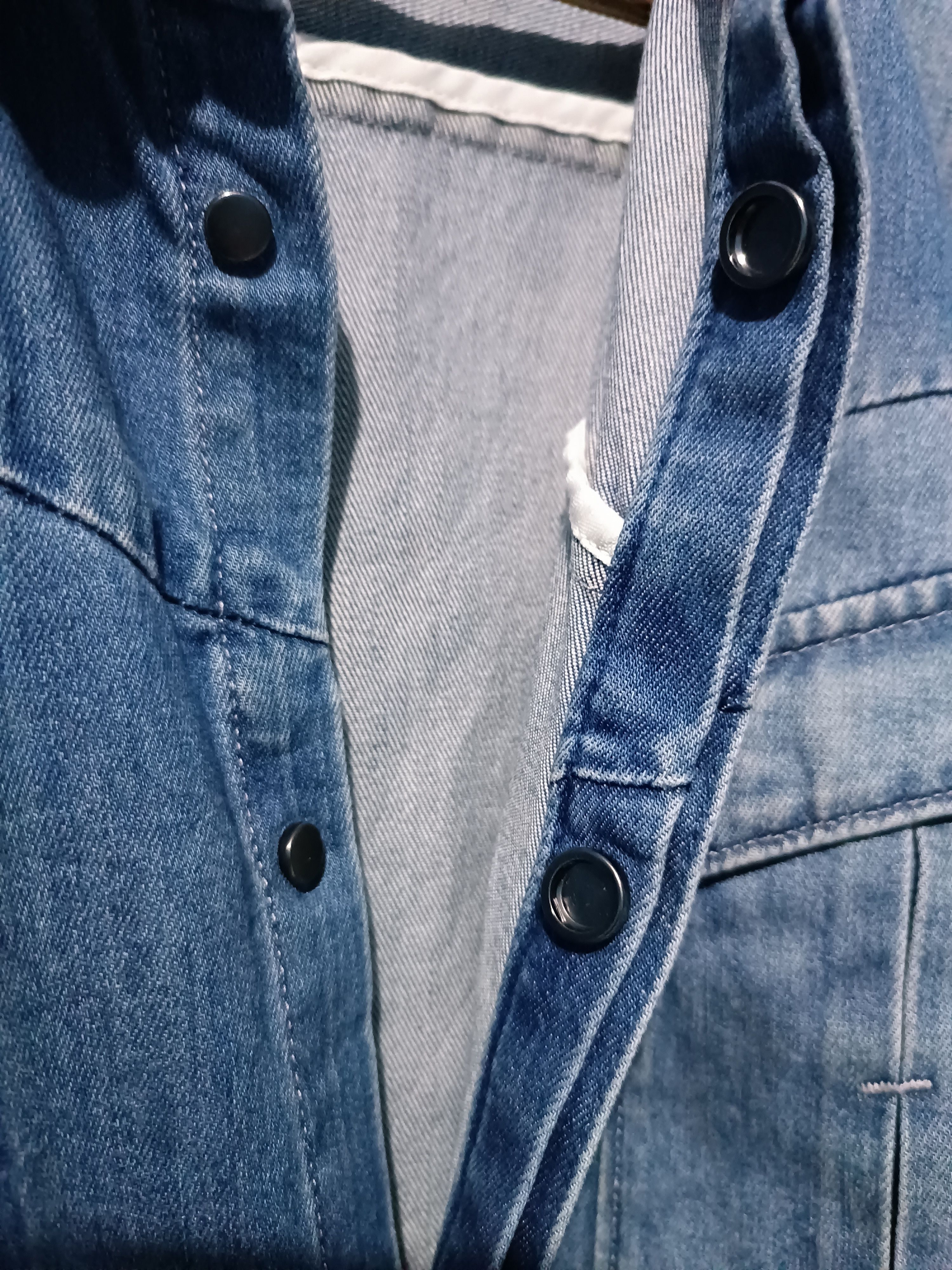 Calvin Klein Wash Denim Jeans Long Sleeve Shirt Size US L / EU 52-54 / 3 - 5 Thumbnail