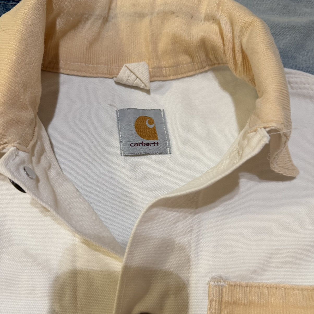 Carhartt Rare 1989 Carhartt 3 Pocket White Tan Chore Corduroy Jacket Size US L / EU 52-54 / 3 - 2 Thumbnail