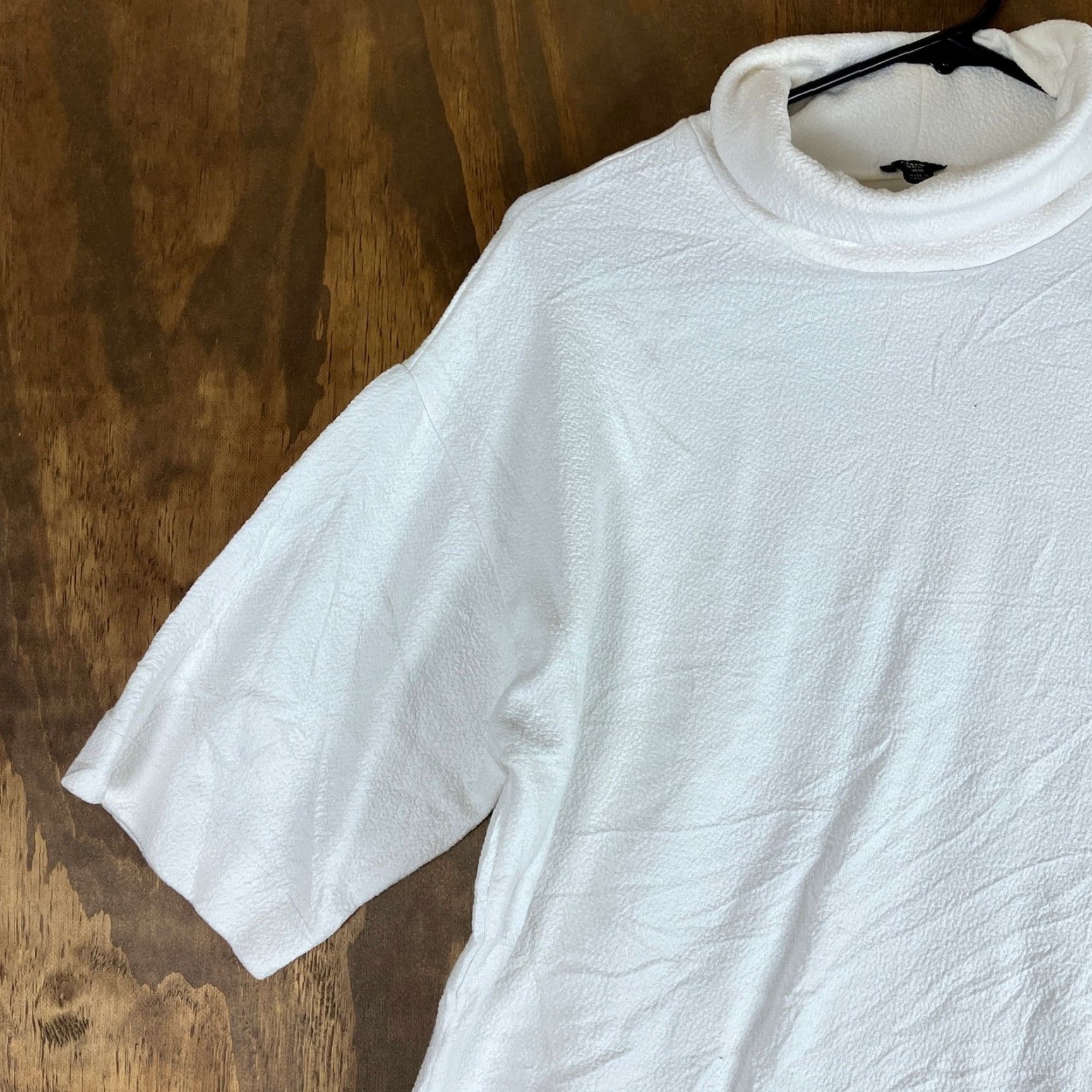 J.Crew VINTAGE J. CREW 365 Womens Shirt White Textured Crepe Drop-Sleeve Turtleneck XS Size XS / US 0-2 / IT 36-38 - 4 Thumbnail