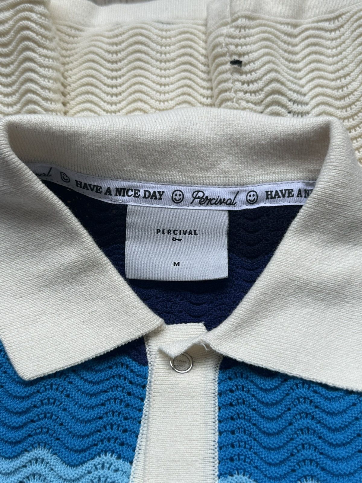 Percival Blue Gum Drop Knit Polo Size US M / EU 48-50 / 2 - 3 Thumbnail