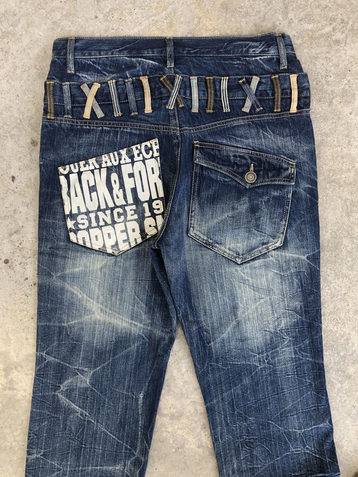 Hysteric Glamour Japanese Back & Forth Double Waist Distressed Jeans Size US 33 - 10 Thumbnail