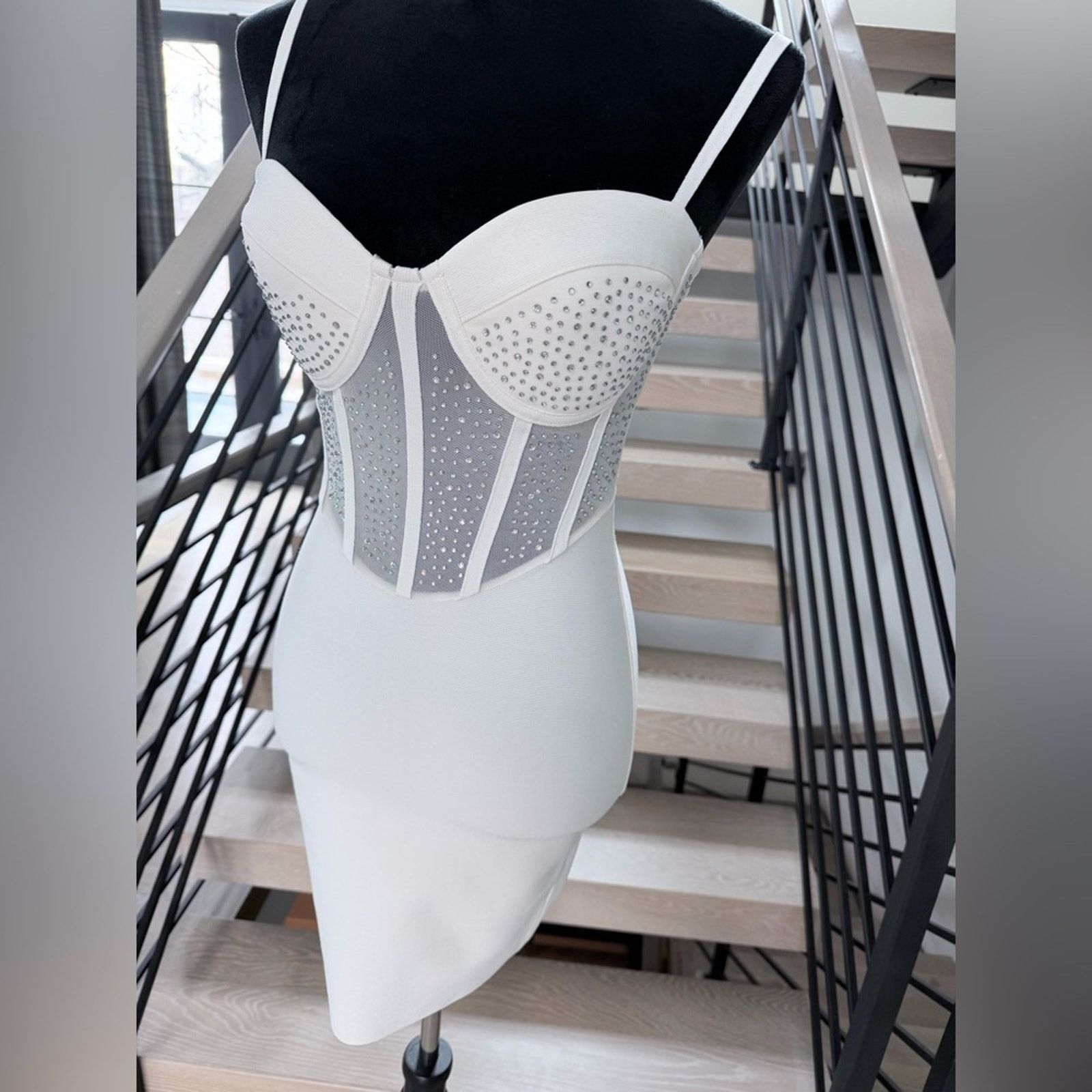 Other White Embellished Bustier Midi Party Dress size S Size S / US 4 / IT 40 - 5 Thumbnail