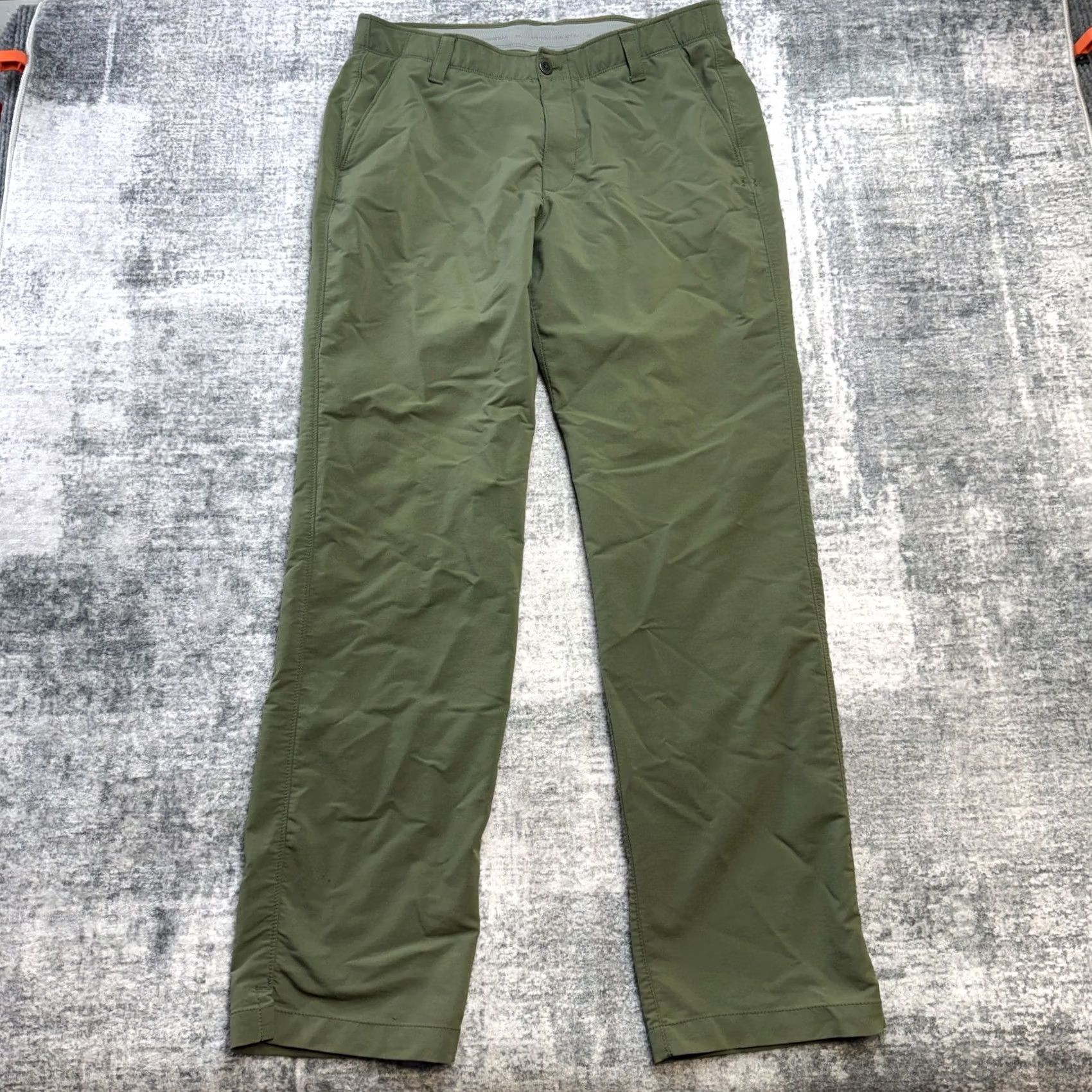 Under Armour Under Armour Pants Mens 36x34 Green Nylon Polyester Spandex Chino Flat Front Pockets Stretch Size US 36 / EU 52 - 2 Thumbnail