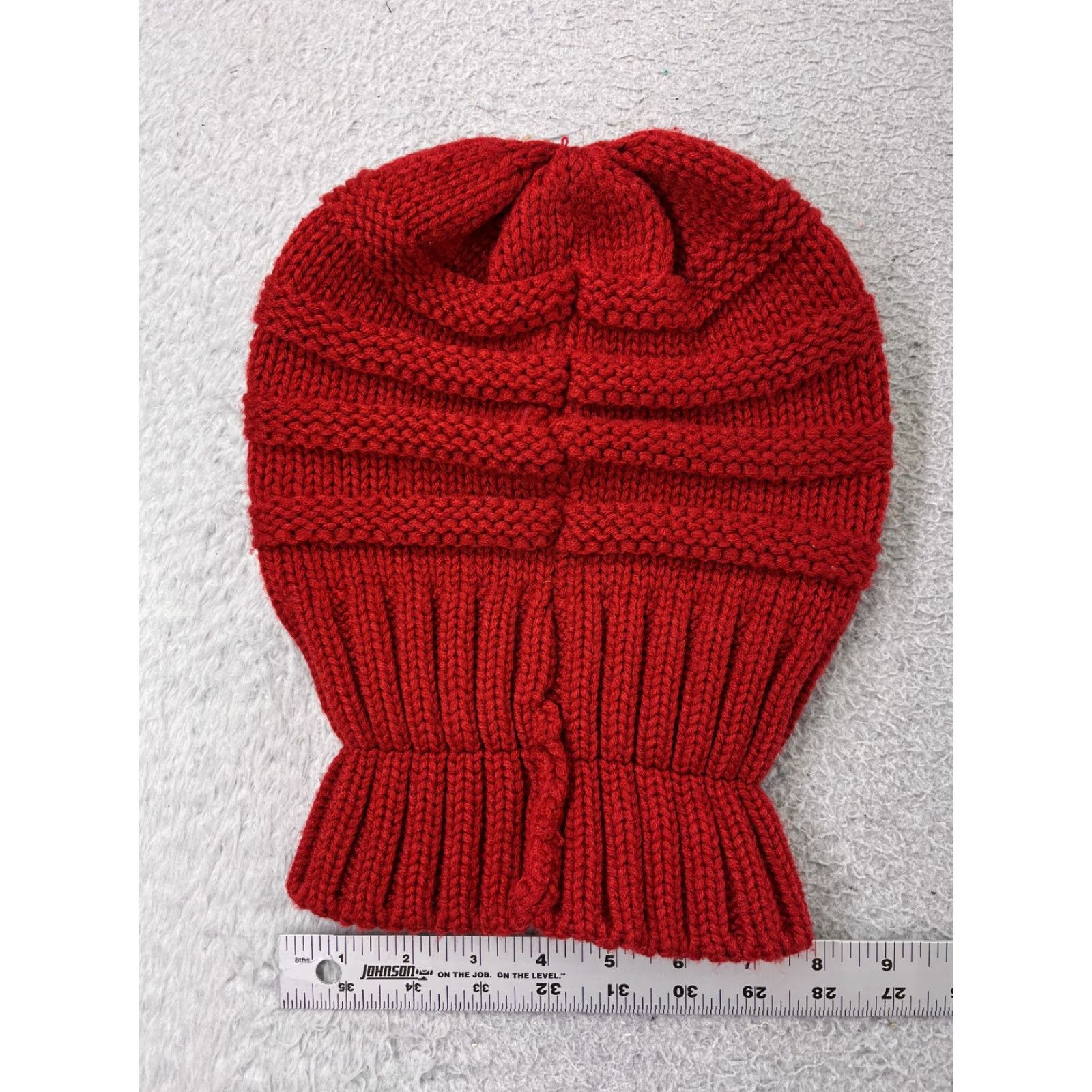 Vintage C.C Exclusive Beanie Womens One Size Red Knit 100% Acrylic Winter Ski Size ONE SIZE - 3 Thumbnail