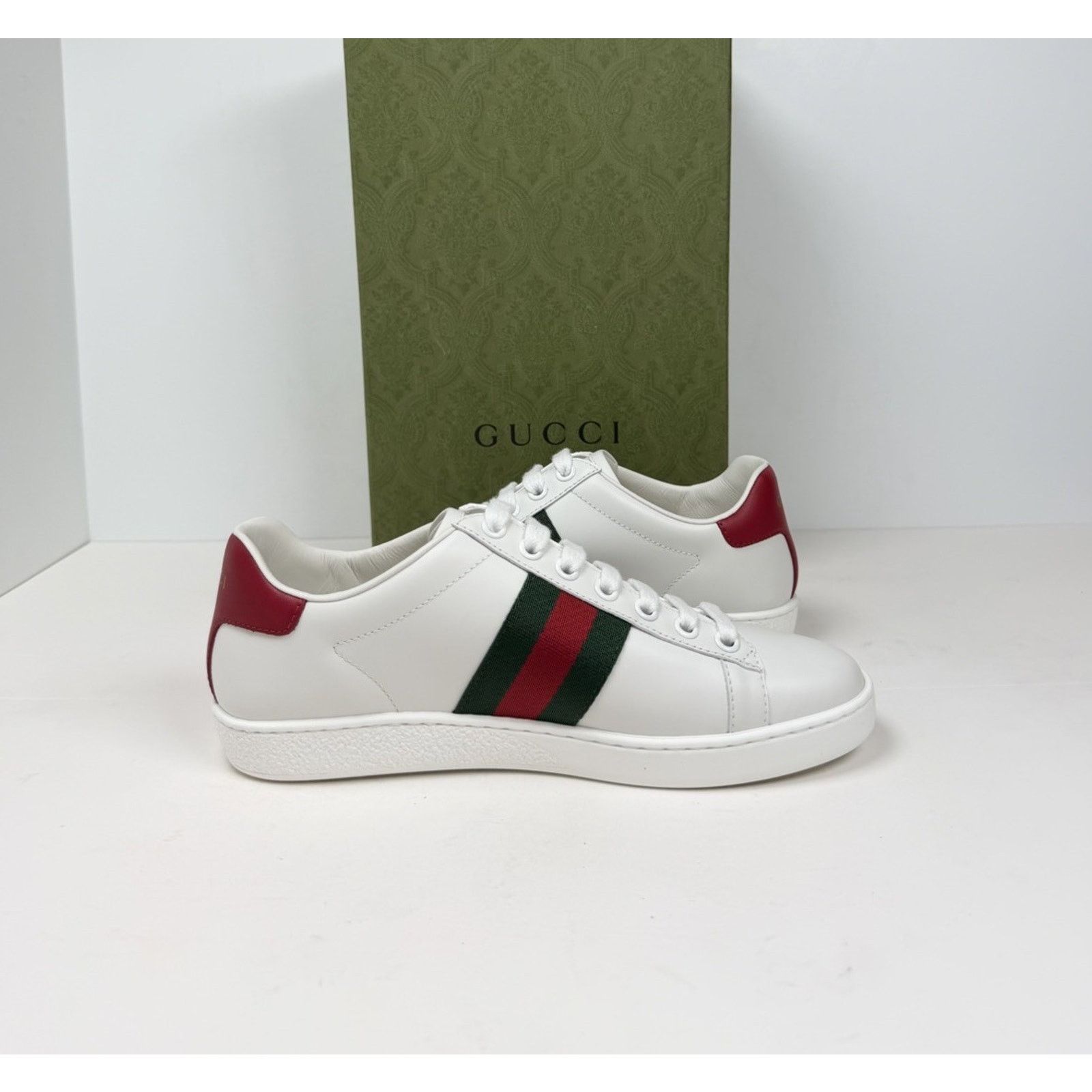 Gucci Size 4.5W - Gucci Ace Embroidered Cherry Leather NEW Size US 4.5 / IT 34.5 - 6 Thumbnail
